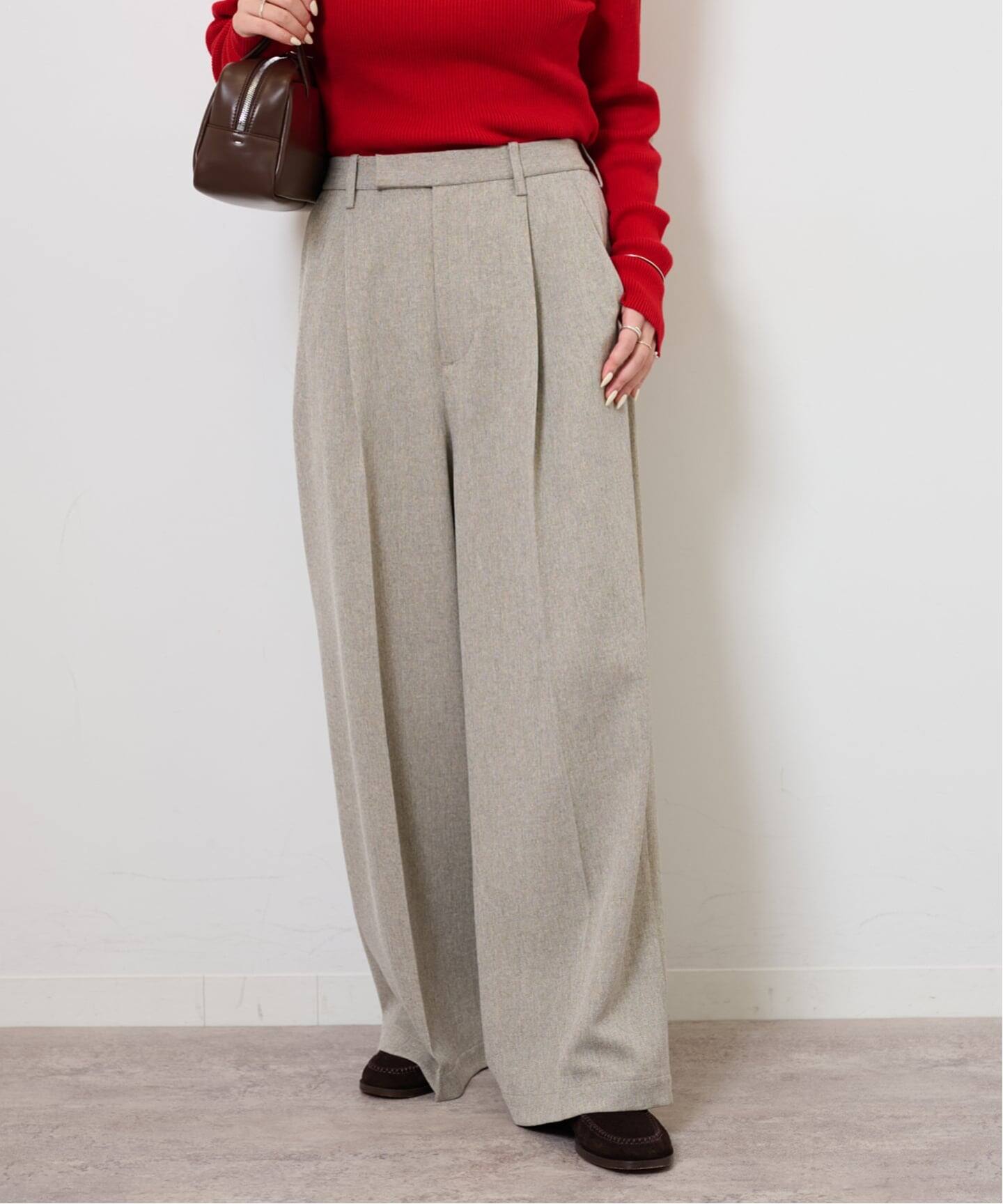 ツイーディーツイルタックワイドパンツ（スラックス）｜JOURNAL