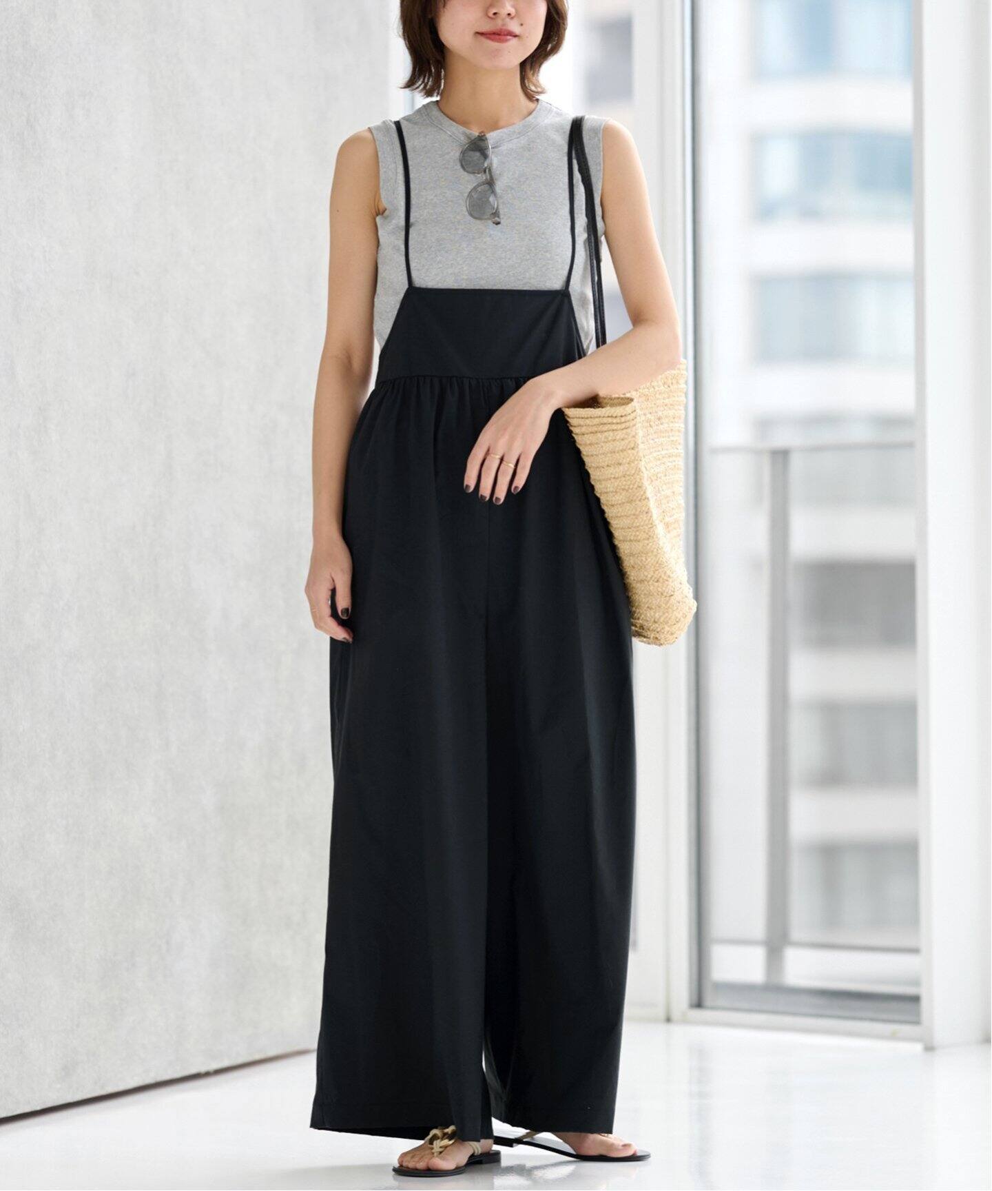 予約》ウォッシャブルブロードワイドサロペット（サロペット  