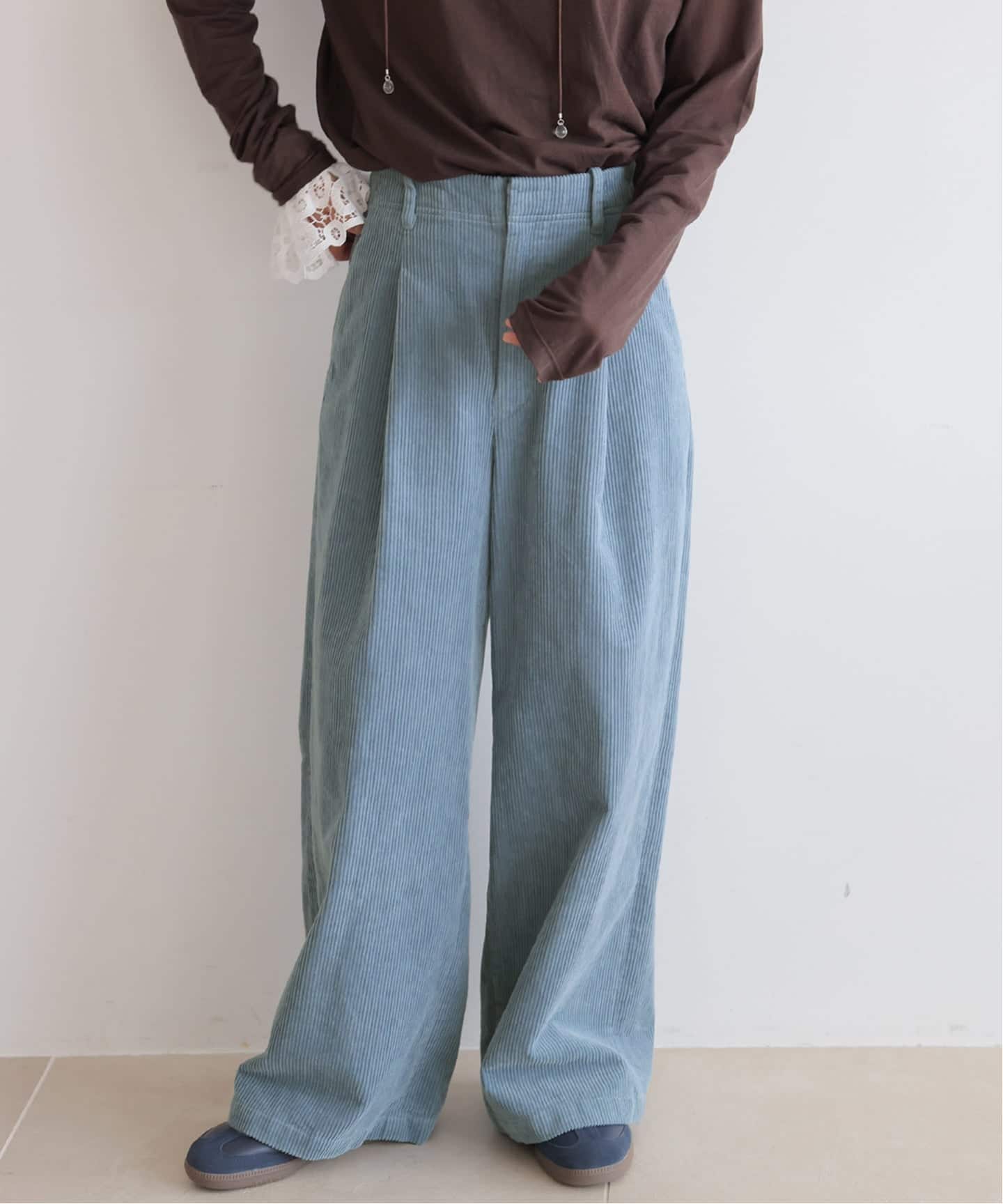 追加2》ウォッシャブルコーデュロイタックワイドパンツ（その他パンツ