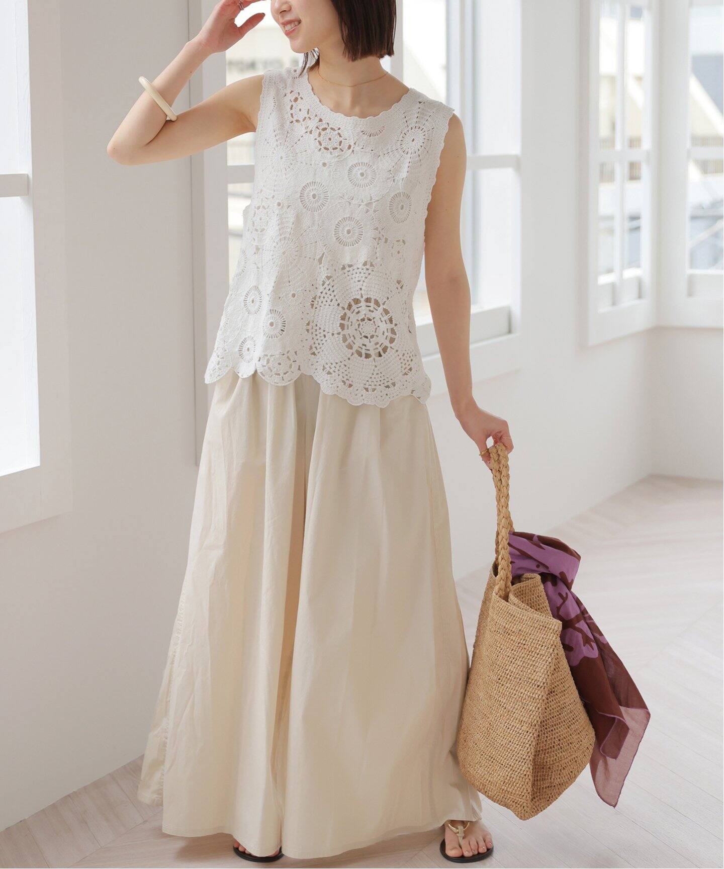 MULTI FUNC+】UVカット / 接触冷感 / ギャザーワイドパンツ（その他