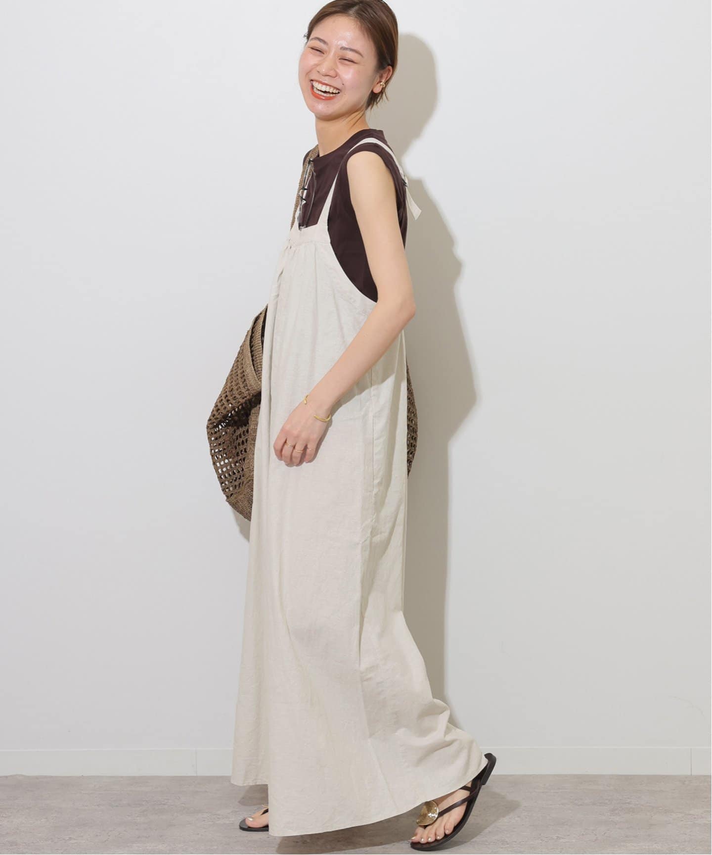 追加》手洗い可 / ギャザーサロペット（サロペット／オーバーオール