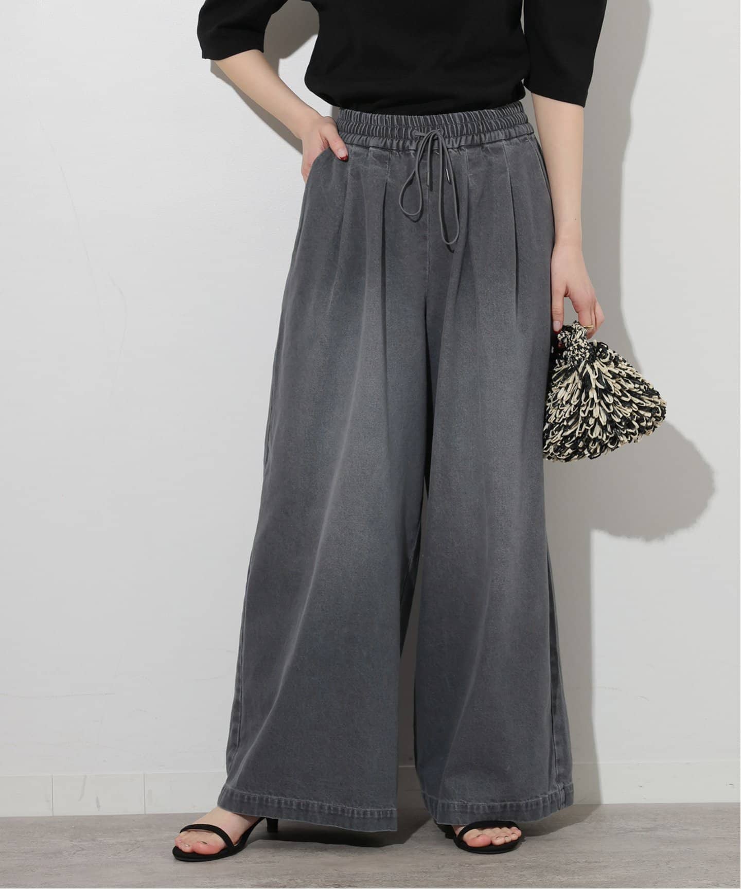 JOURNAL STANDARD relume C/R デニムワイドギャザー 追加》C/R デニムワイドギャザー（デニムパンツ・ジーンズ