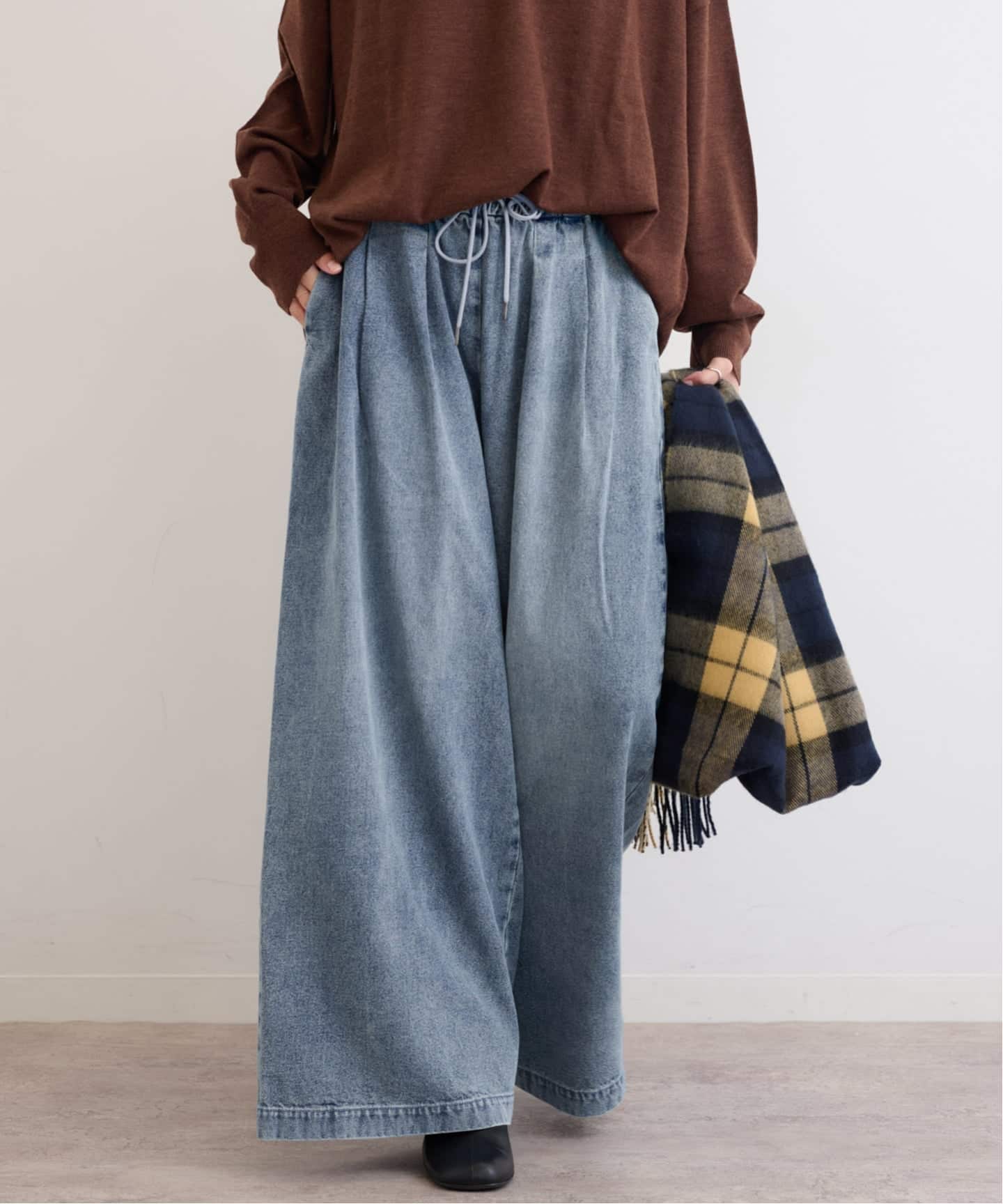 JOURNAL STANDARD relume C/R デニムワイドギャザー 追加》C/R デニムワイドギャザー（デニムパンツ・ジーンズ