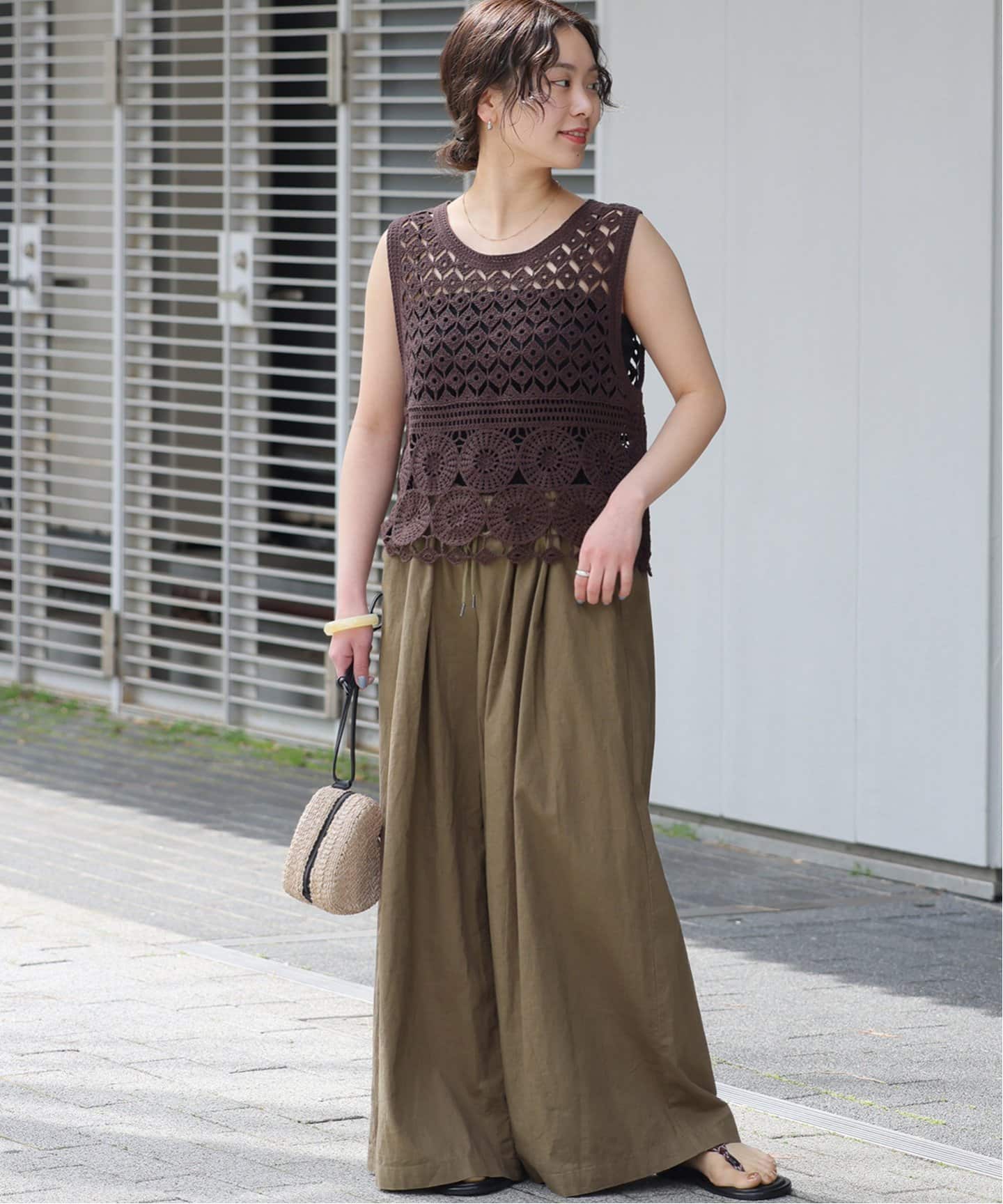 リネンコットンワイドギャザーパンツ（その他パンツ）｜JOURNAL