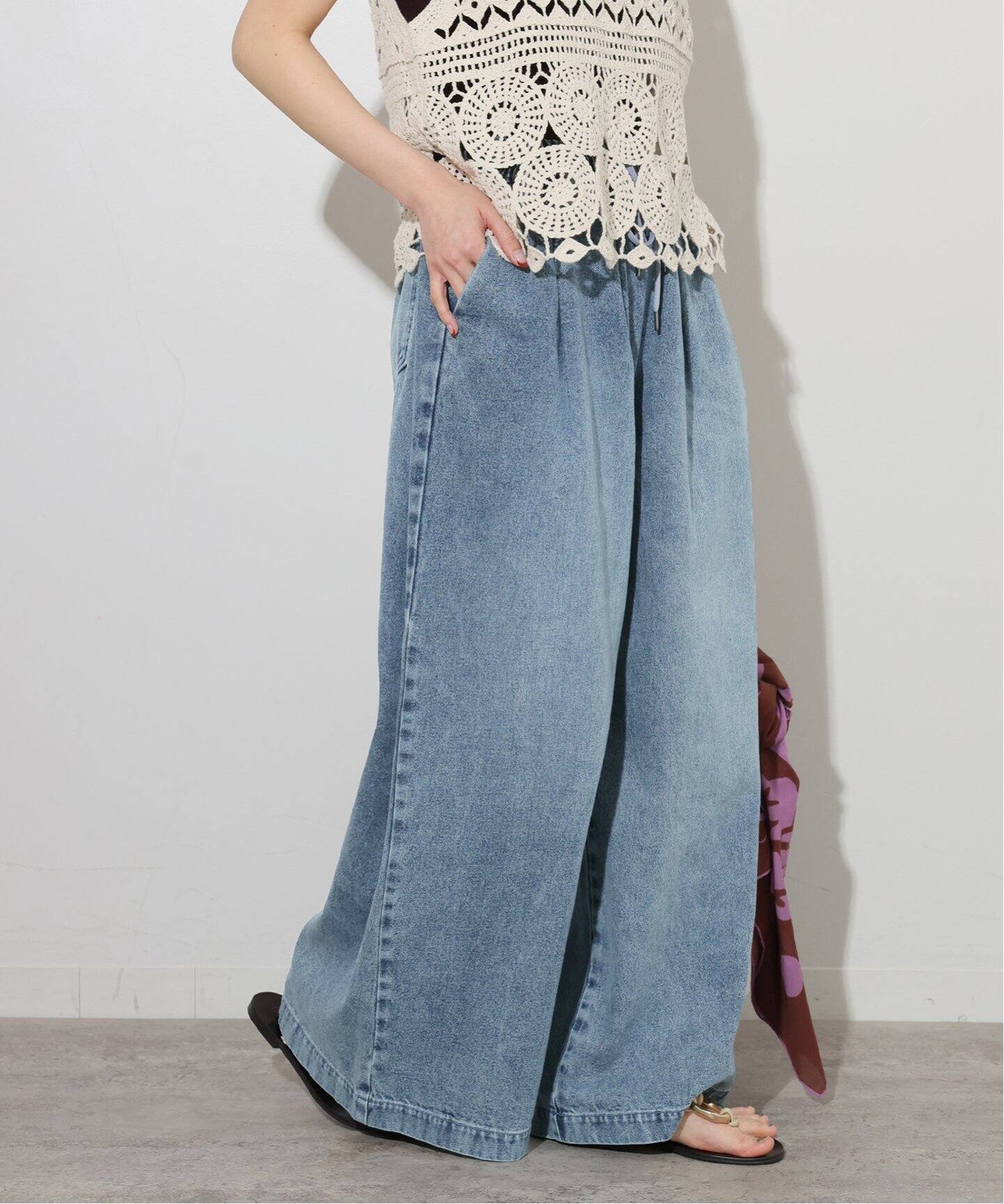 relume デニムワイドギャザー 追加》C/R デニムワイドギャザー（デニムパンツ・ジーンズ