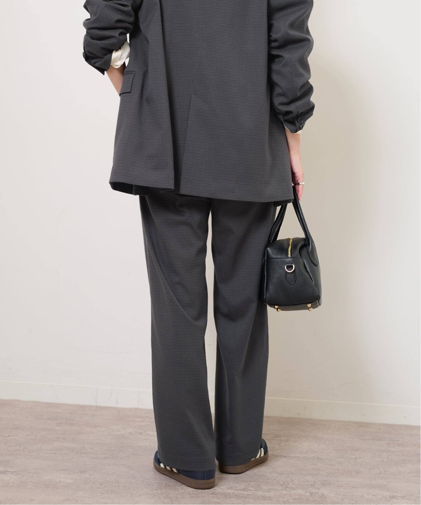 らむチャコールグレー　X S チェックセミワイドパンツ（スラックス）｜JOURNAL STANDARD relume