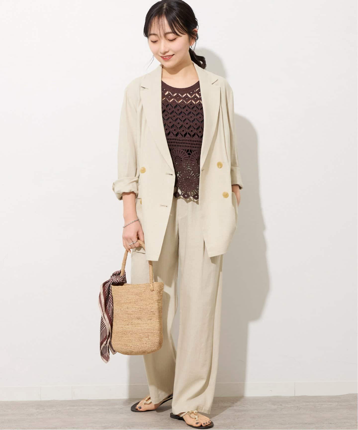 relume リネンレーヨンタックストレートパンツ　size36 追加》リネンレーヨンタックストレートパンツ（スラックス