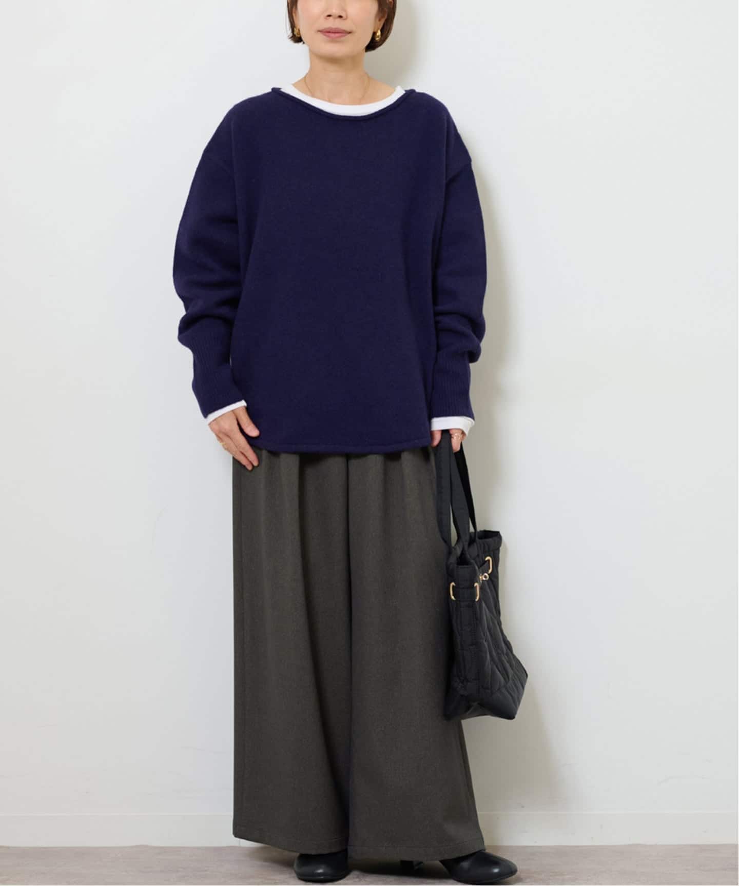 追加予約》ウォッシャブルサージストレッチタックワイドパンツ