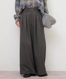 《追加》ウォッシャブルサージストレッチタックワイドパンツ