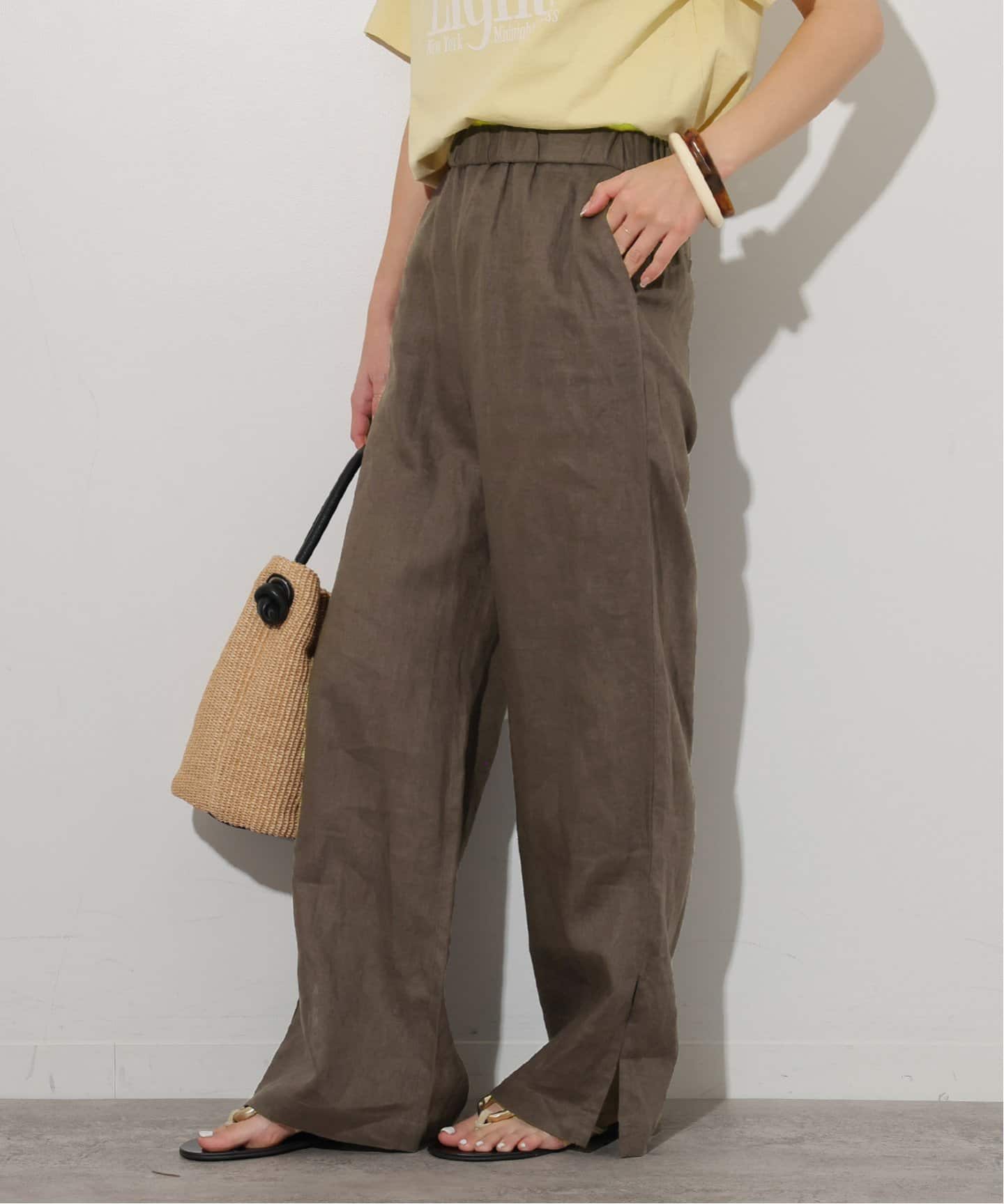 【美品】JOURNAL STANDARD relume 麻スリットイージーパンツ 追加2》麻スリットイージーパンツ（その他パンツ）｜JOURNAL