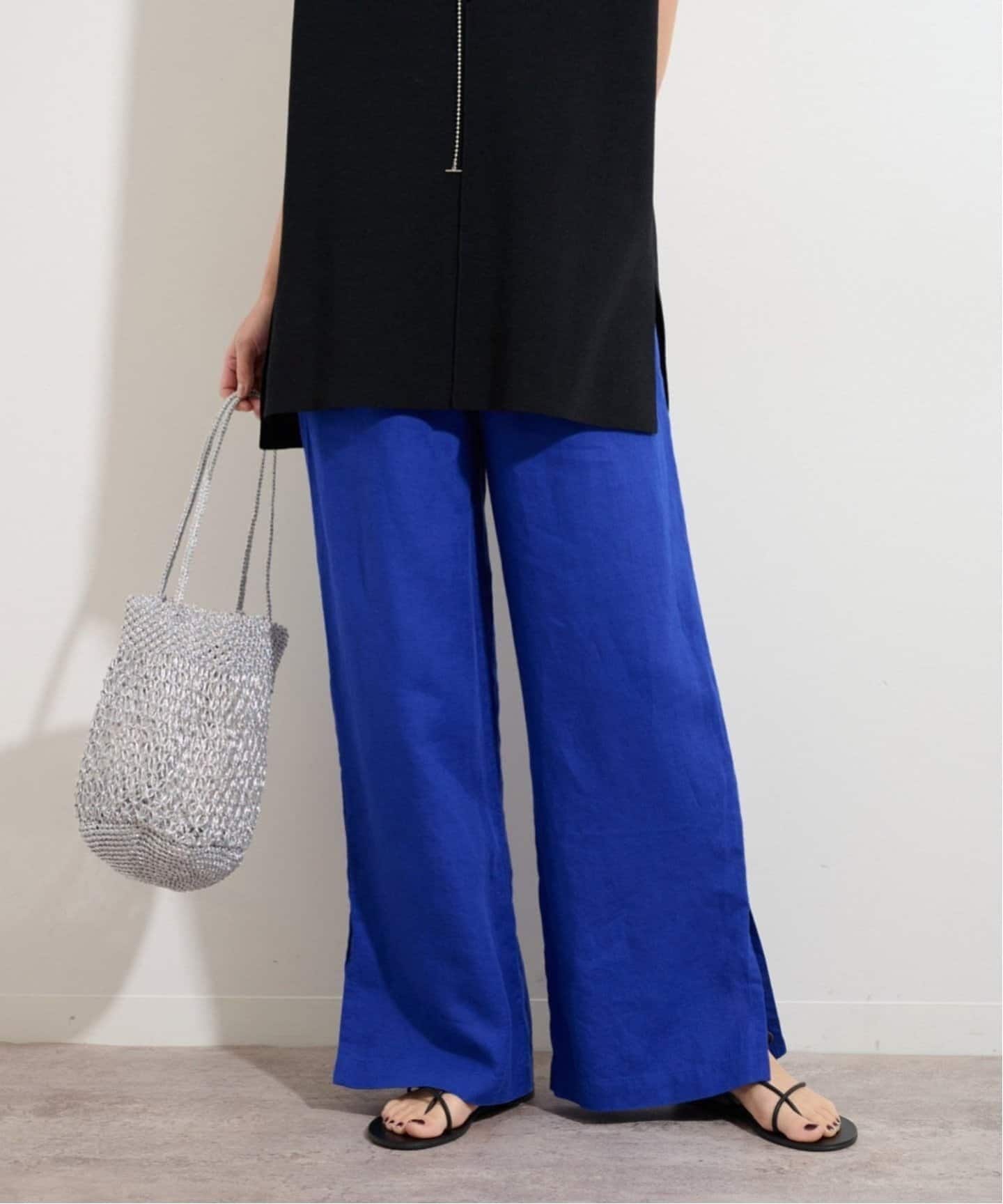 【美品】JOURNAL STANDARD relume 麻スリットイージーパンツ WEB限定追加3》麻スリットイージーパンツ（その他パンツ