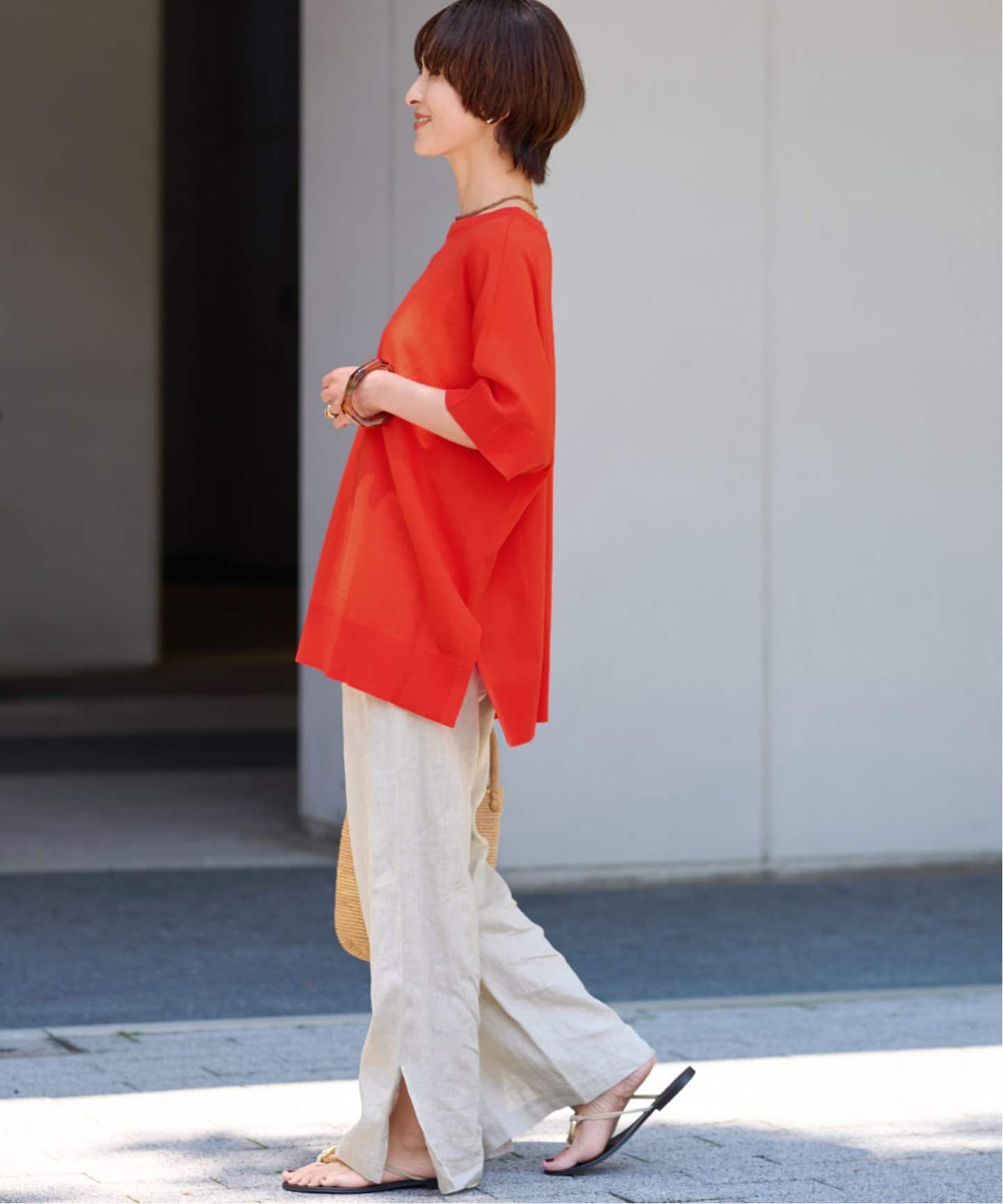 新品JOURNAL STANDARD relume 麻スリットイージーパンツ 一部WEB限定追加5》麻スリットイージーパンツ（その他パンツ