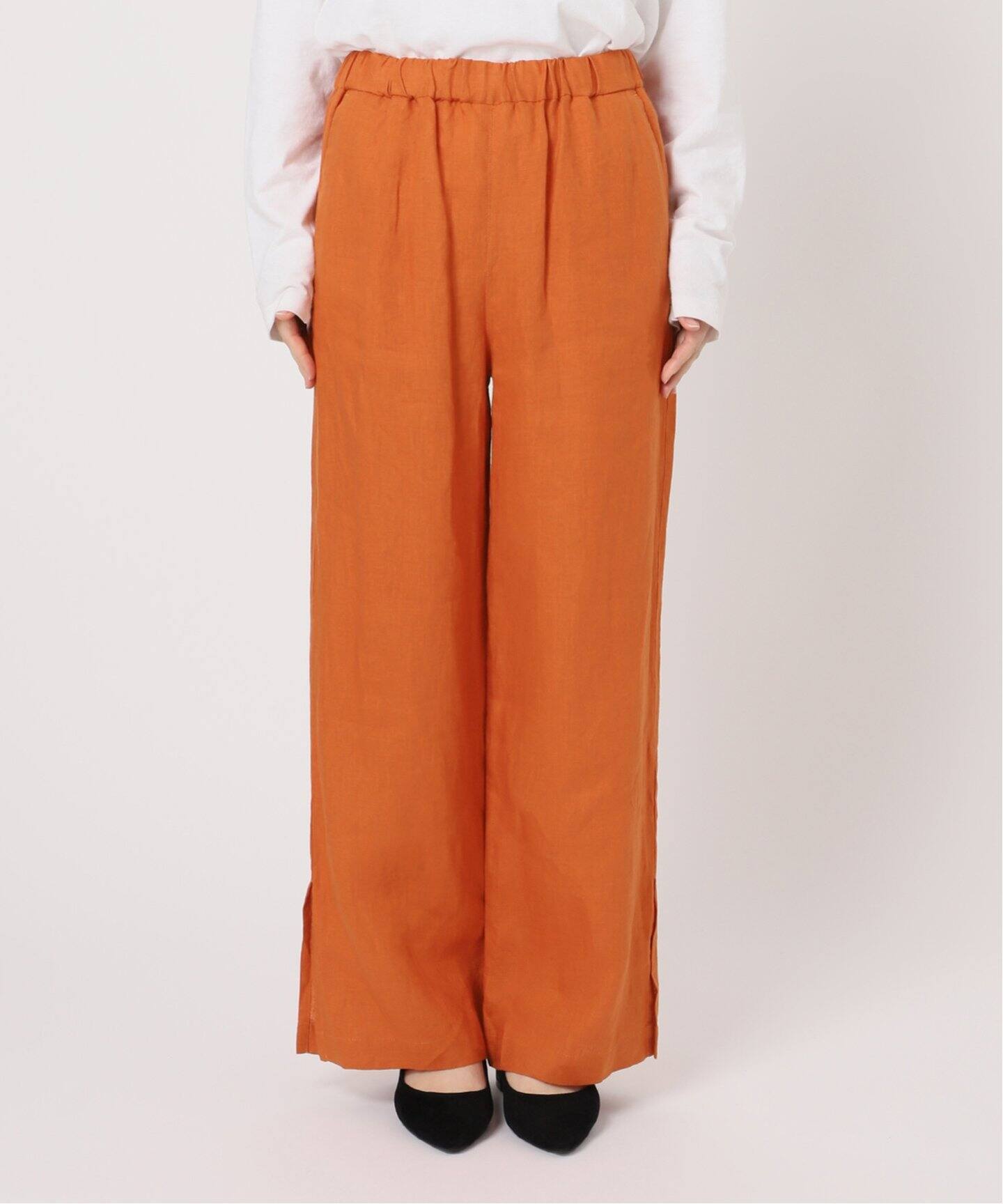 journal standard relume 麻スリットイージーパンツベージュ 一部WEB限定追加5》麻スリットイージーパンツ（その他パンツ