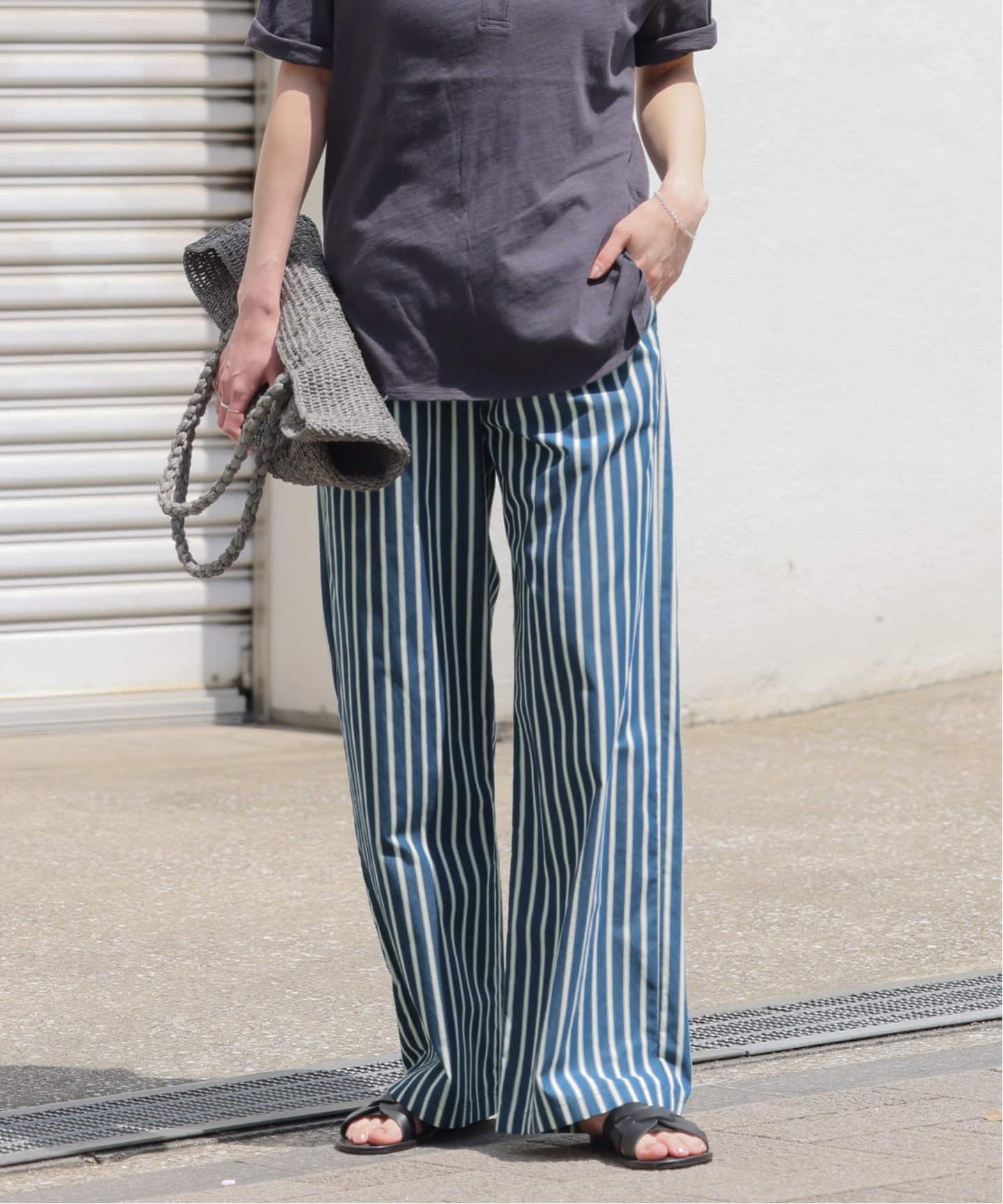 【JORNAL STANDARD relume】 ストライプパンツ JOURNAL STANDARD relume パンツ 「一部WEB限定追加」N/Rダブル