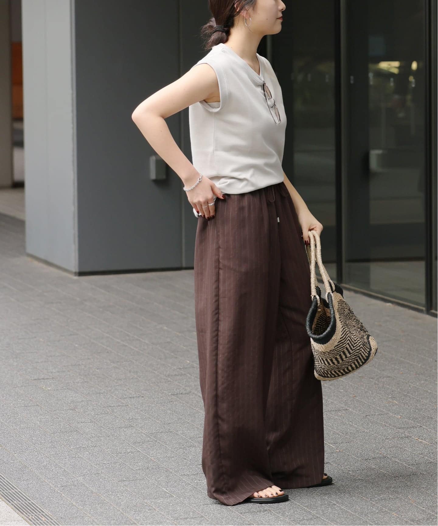 N/Rダブルストライプパンツ 2色 ジャーナルスタンダード レリューム JOURNAL STANDARD relume N