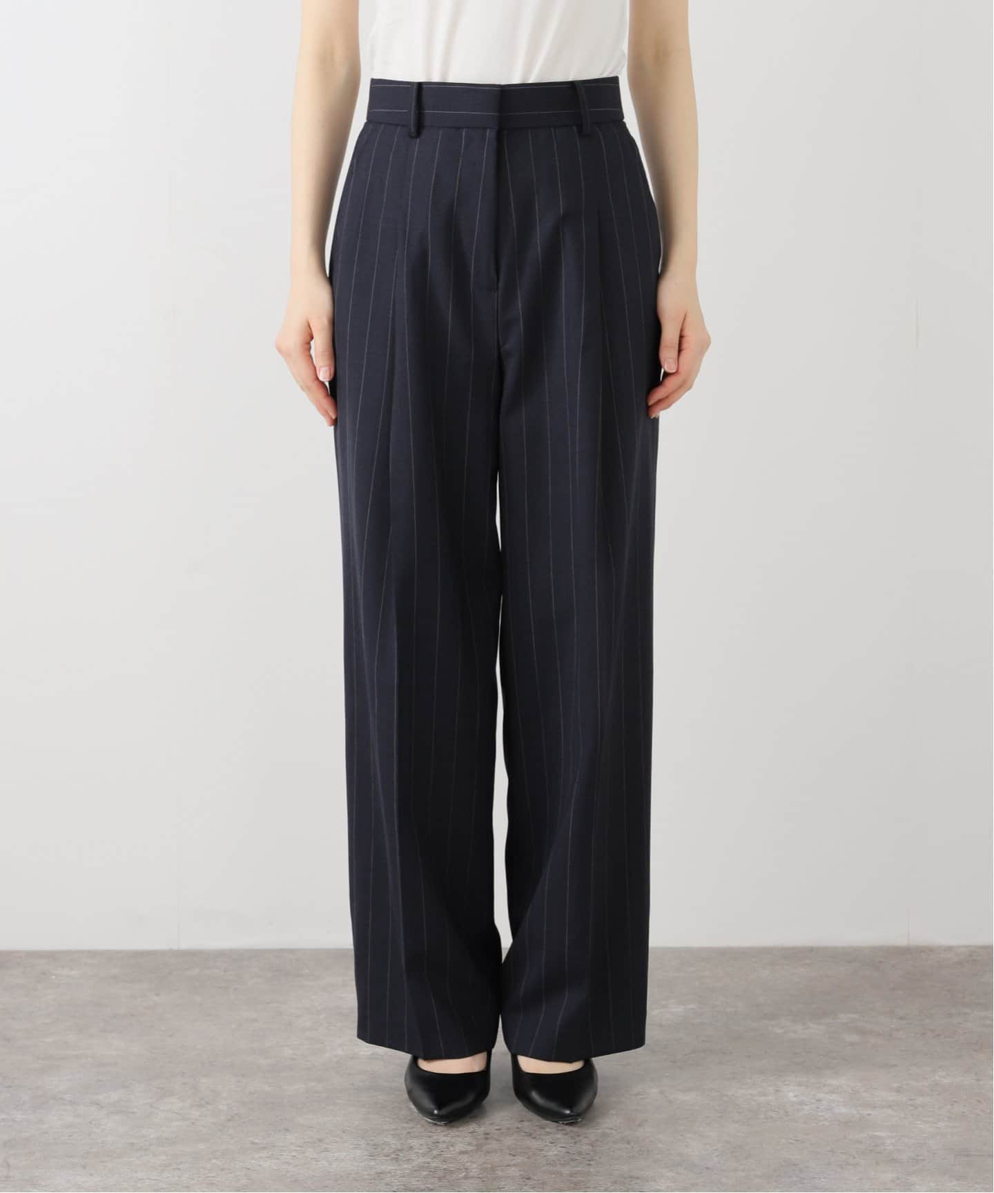 TODAYFUL / トゥデイフル】 Stripe Tuck Trousers：パンツ（スラックス