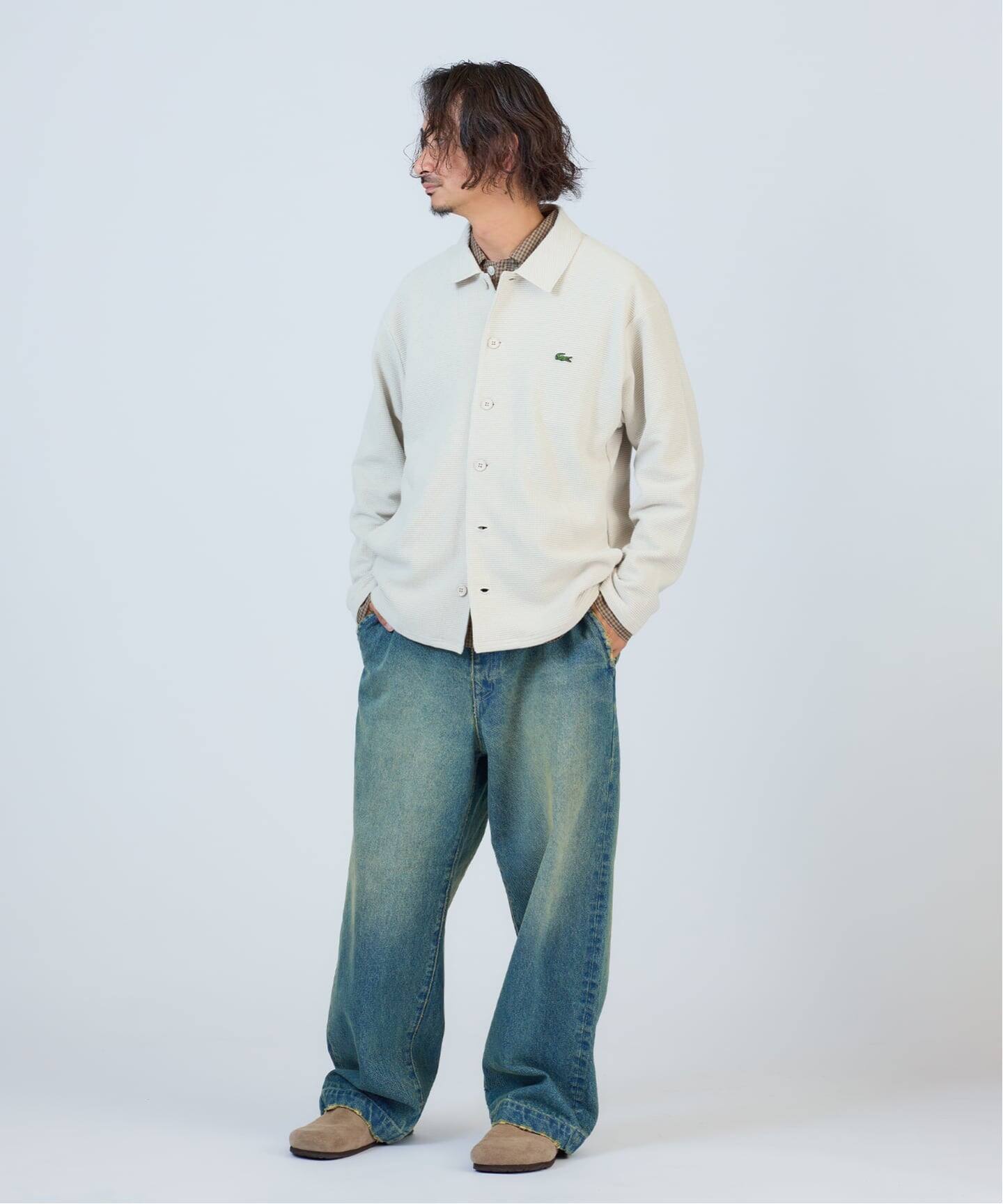 ワイドストレート ブラスト デニム スラックス（デニムパンツ