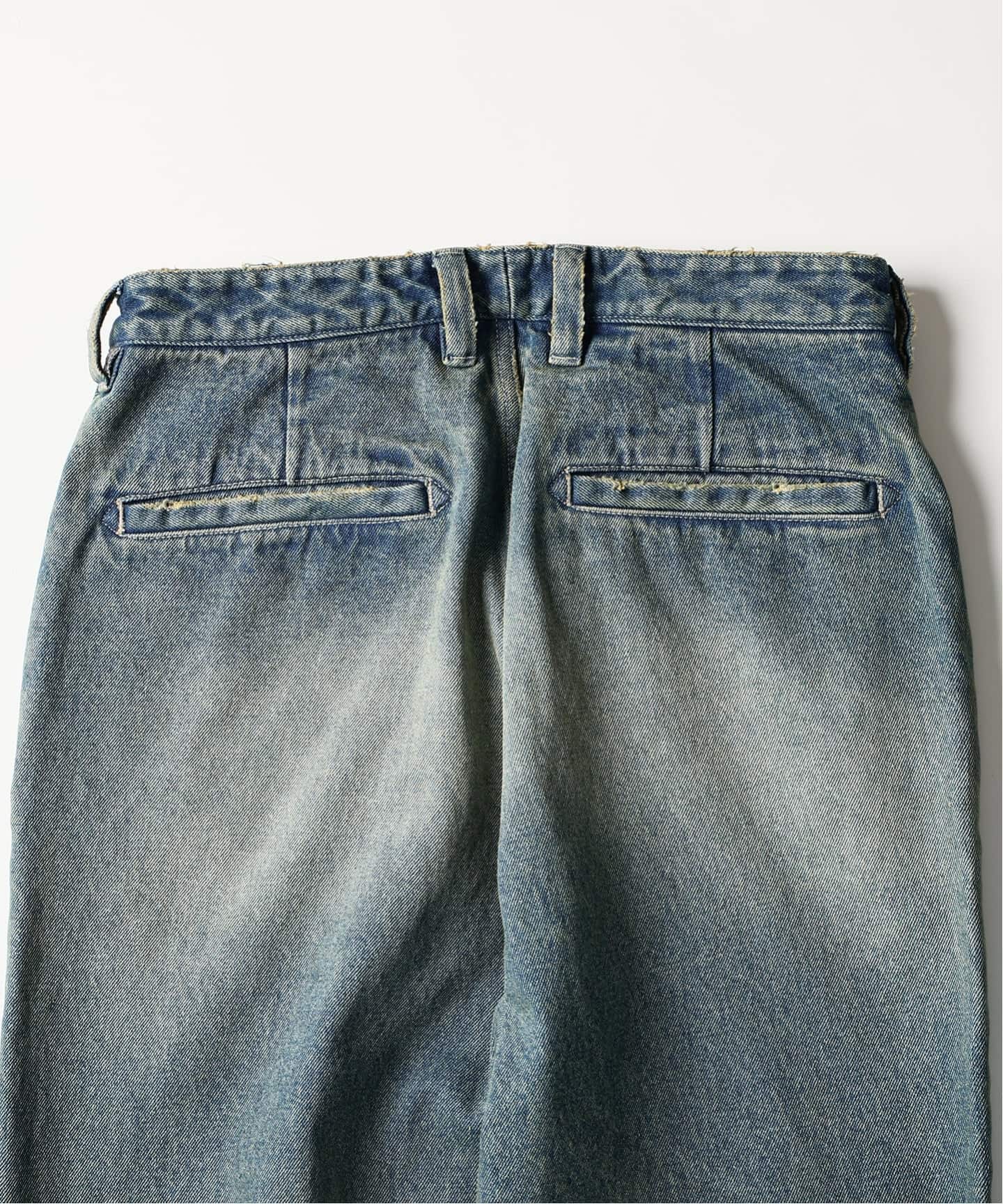 ワイドストレート ブラスト デニム スラックス（デニムパンツ