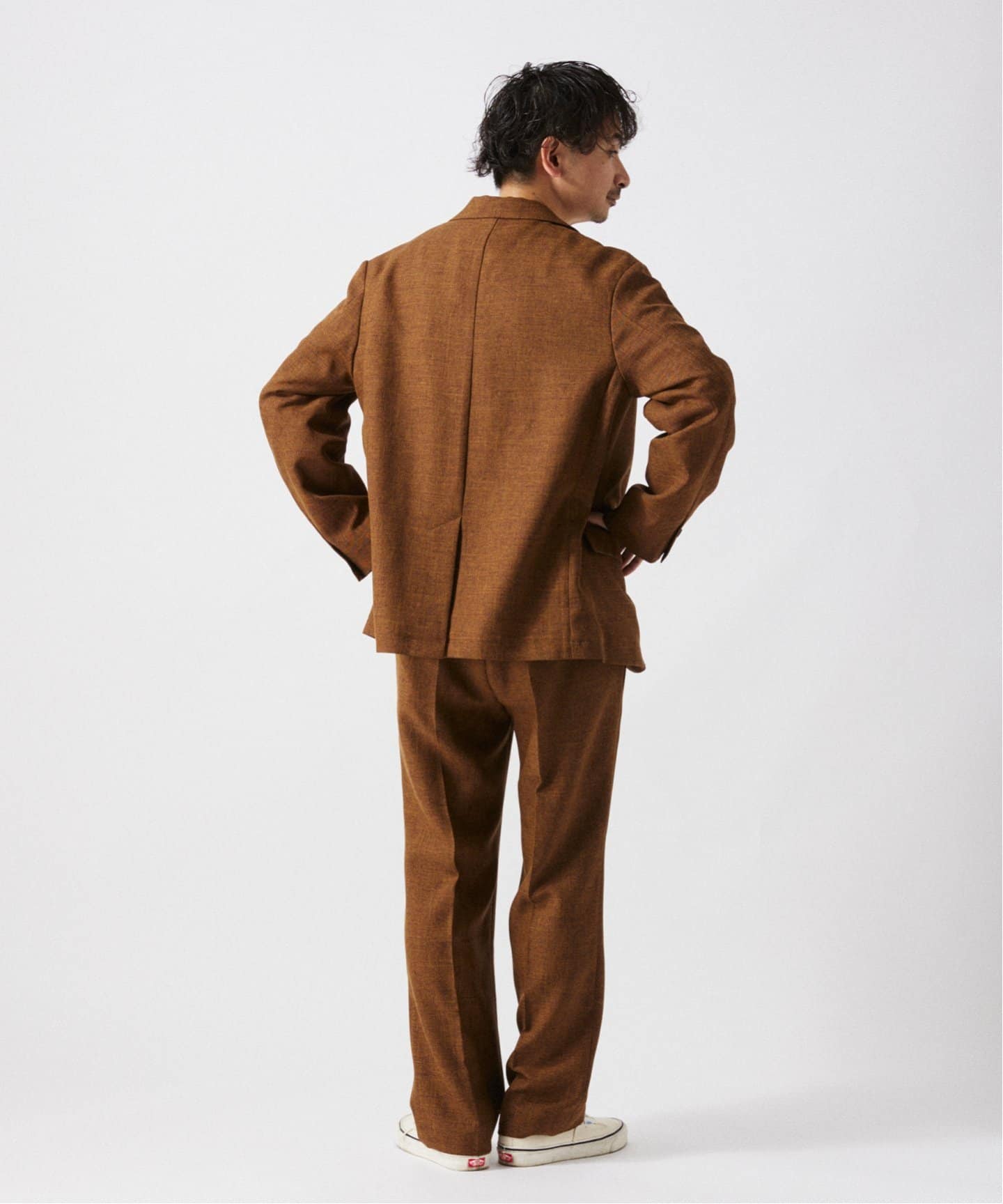 Cornier Super130's ウールシャンブレースラックスbrown Super130's WOOL/SILK HERRINGBONE SLACKS｜BROWN – Cornier