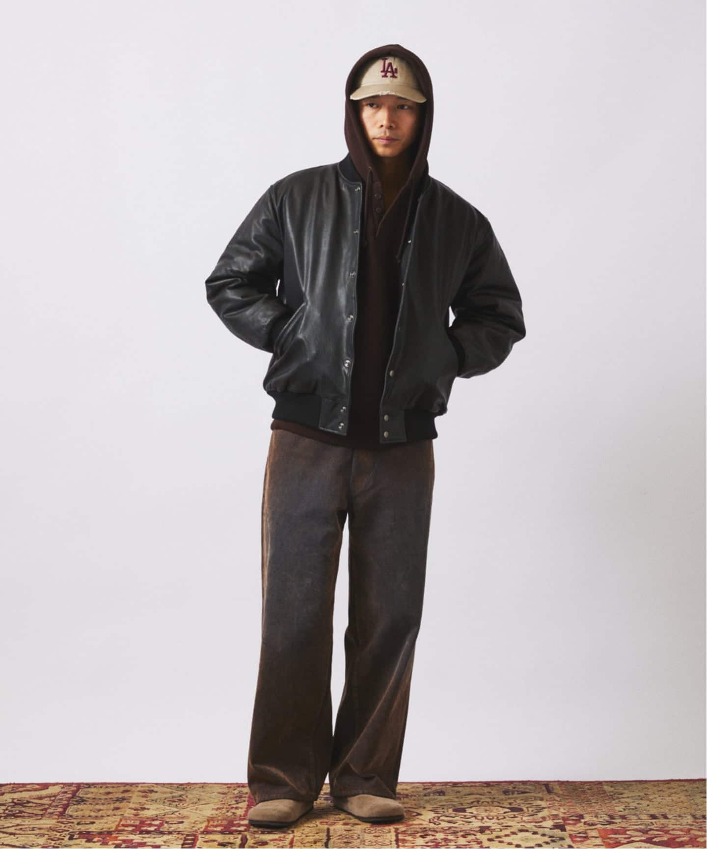 フロッキー プリント ワイド デニム 5ポケット（デニムパンツ