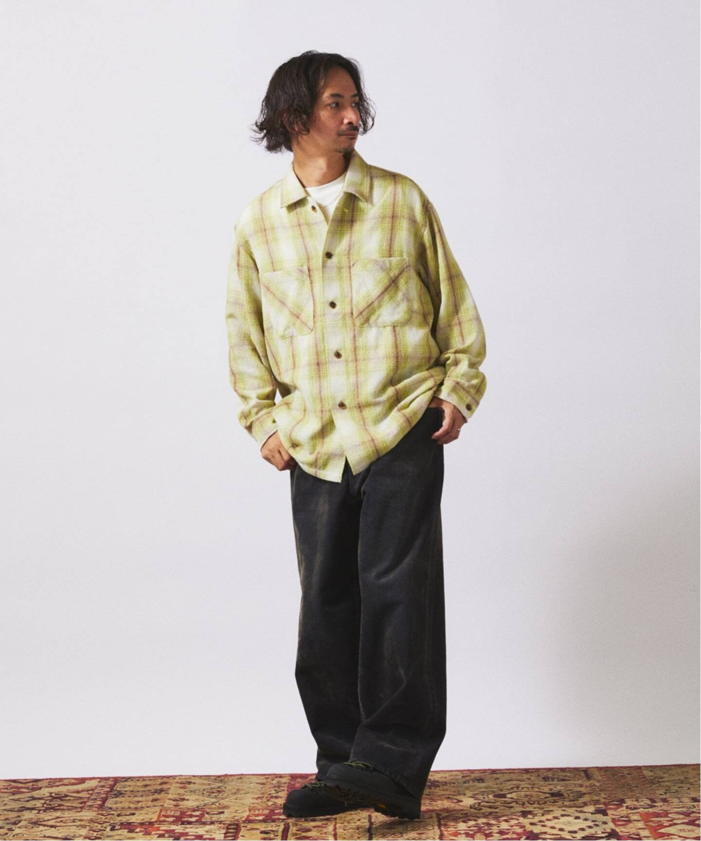 フロッキー プリント ワイド デニム 5ポケット（デニムパンツ