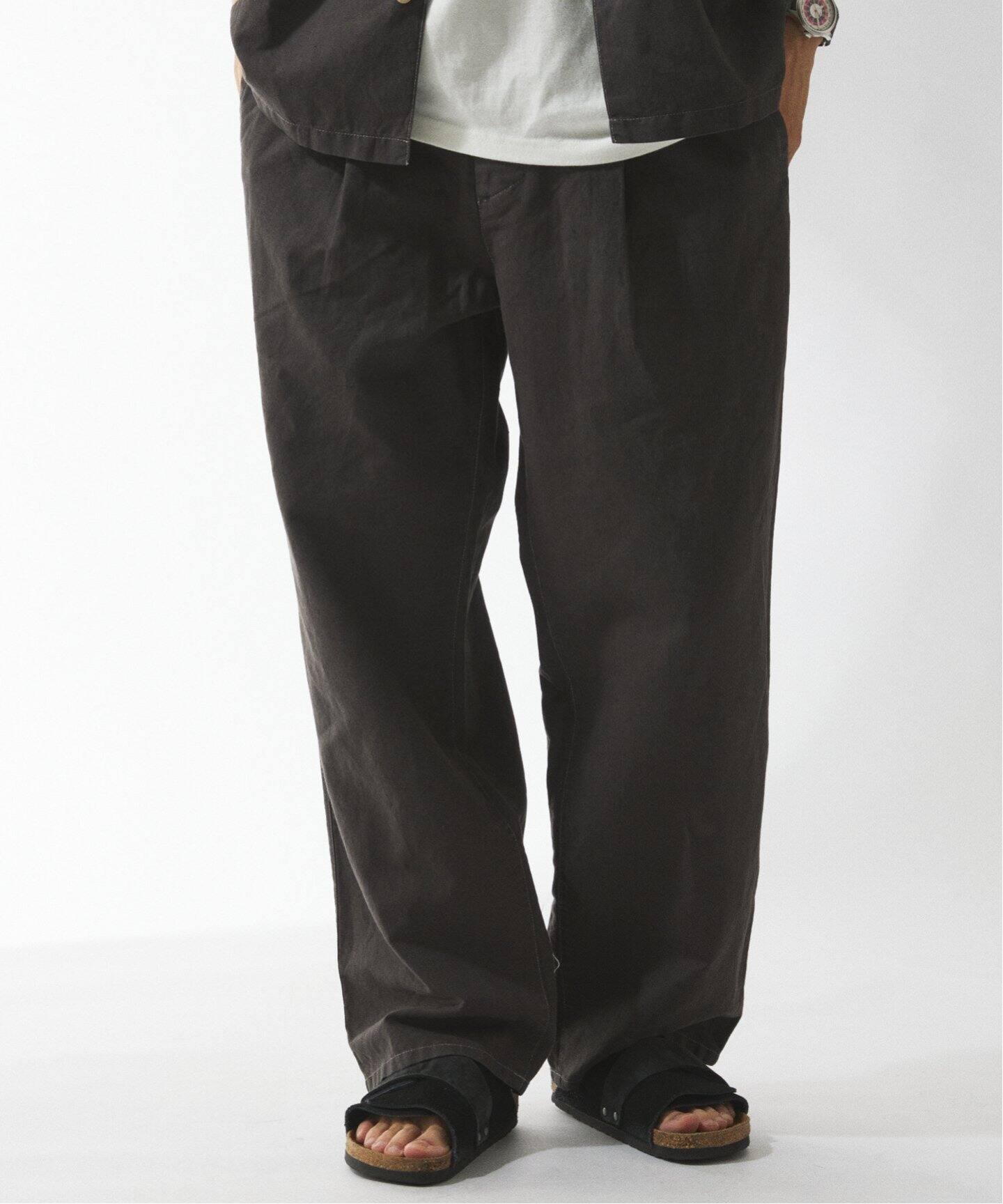 ヨーロピアンフラックス ガーメントダイ スクエアイージーパンツ