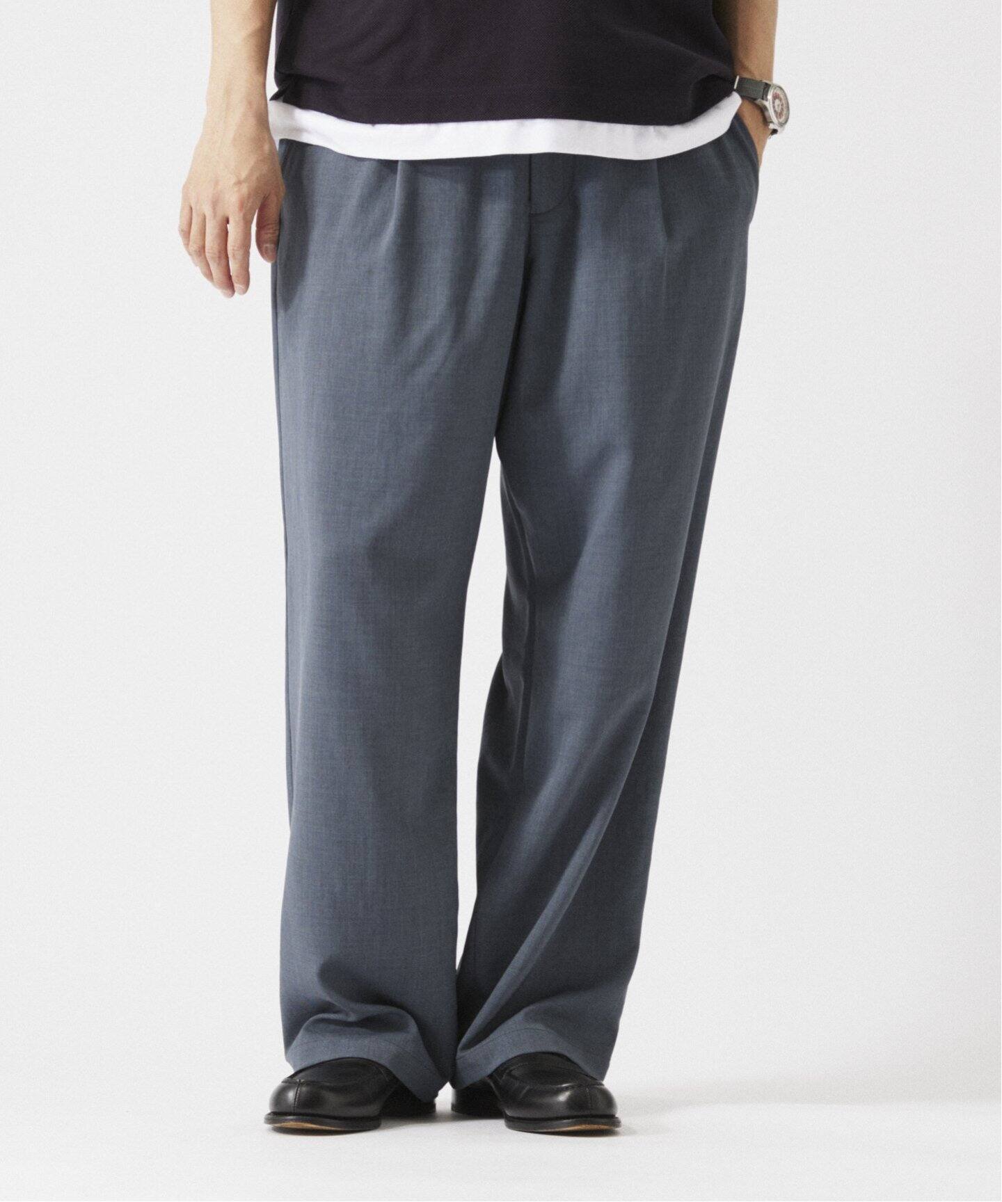 lemaire 1タック　スラックス 美品・希少】LEMAIRE ツータックスラックス ブルーグレー 48