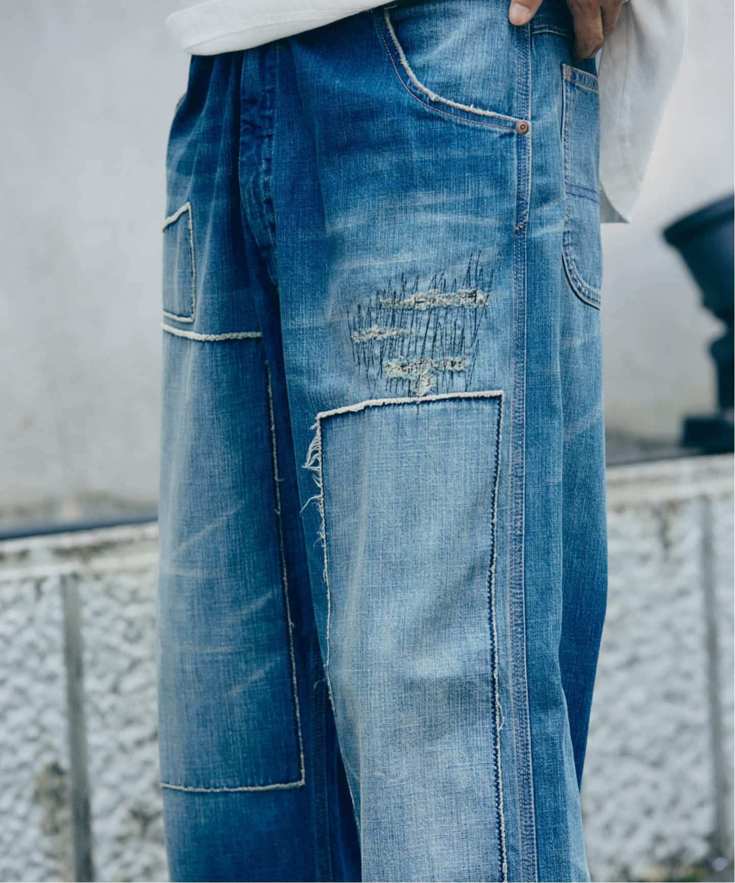 予約》＜Relume Jeans＞リメイク ライトオンス デニムペインター