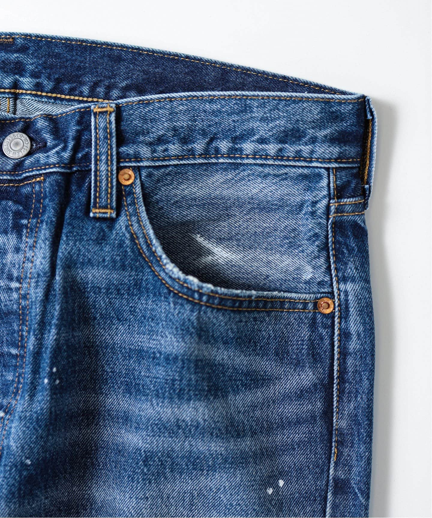 完売 LEVI'S 別注 501 Selvedge Paint Splatte 501® Original Fit Selvedge Men's Jeans - Light Wash | Levi's® US