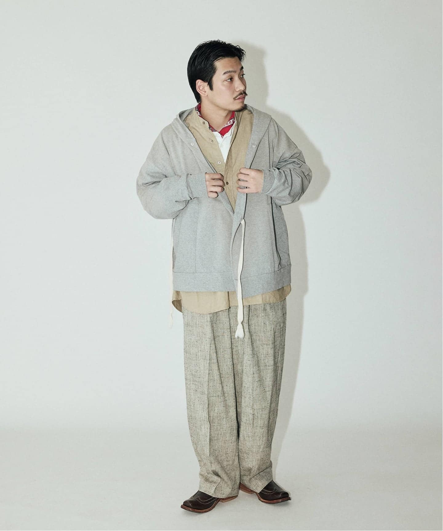 J．S．ホームステッド（J．S．stead）/J．S．stead / C/R/Si ネップ インフレーション スラックス J.S.Homestead / C/R/Si ネップ インフレーション スラックス