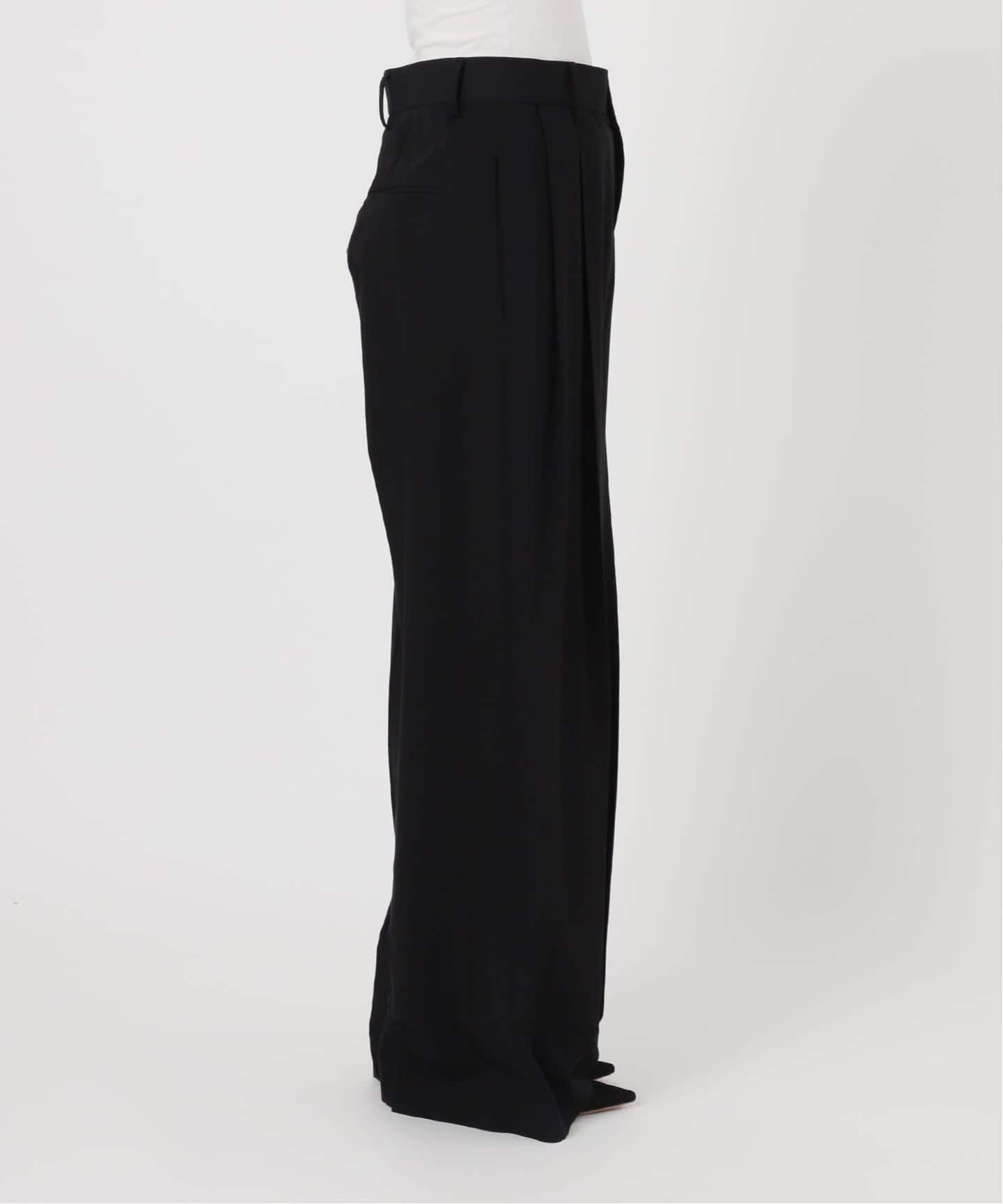 Deuxieme Classe スラックス 黒 A862924N0010 Peter's suit タックパンツ（スラックス）｜Deuxieme Classe