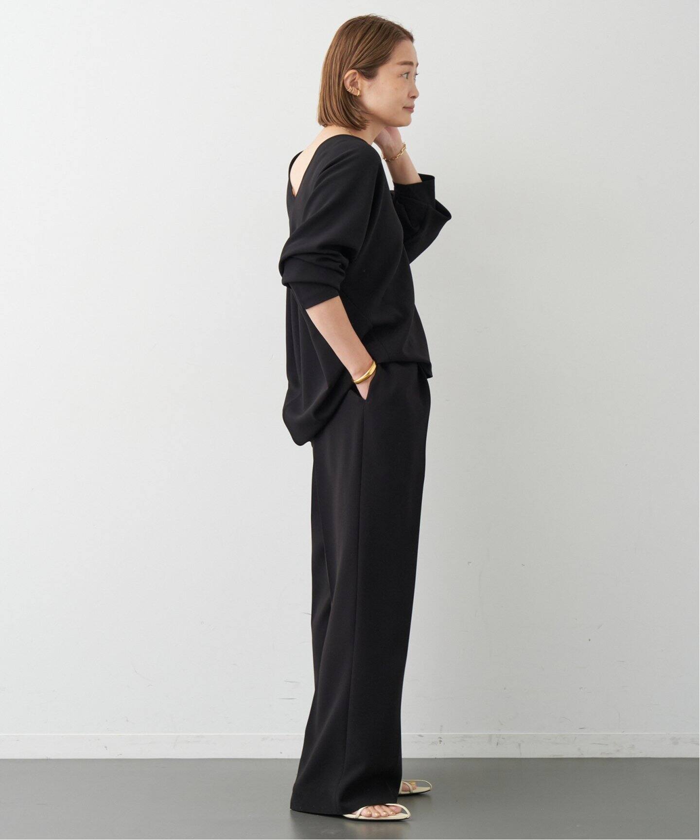 トリアセジョーゼット タックパンツ（スラックス）｜Deuxieme Classe  