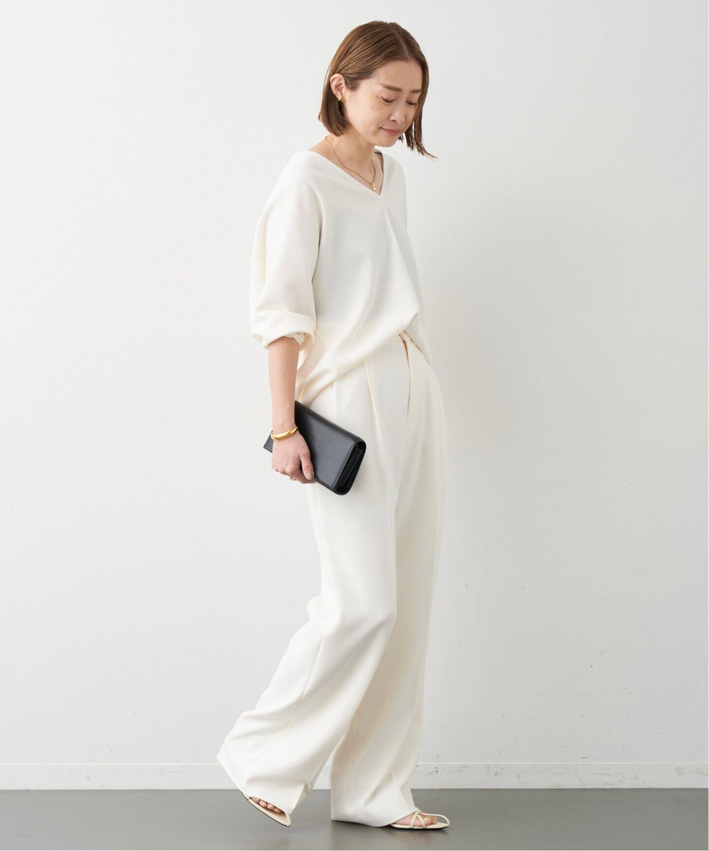 トリアセジョーゼット タックパンツ（スラックス）｜Deuxieme Classe  