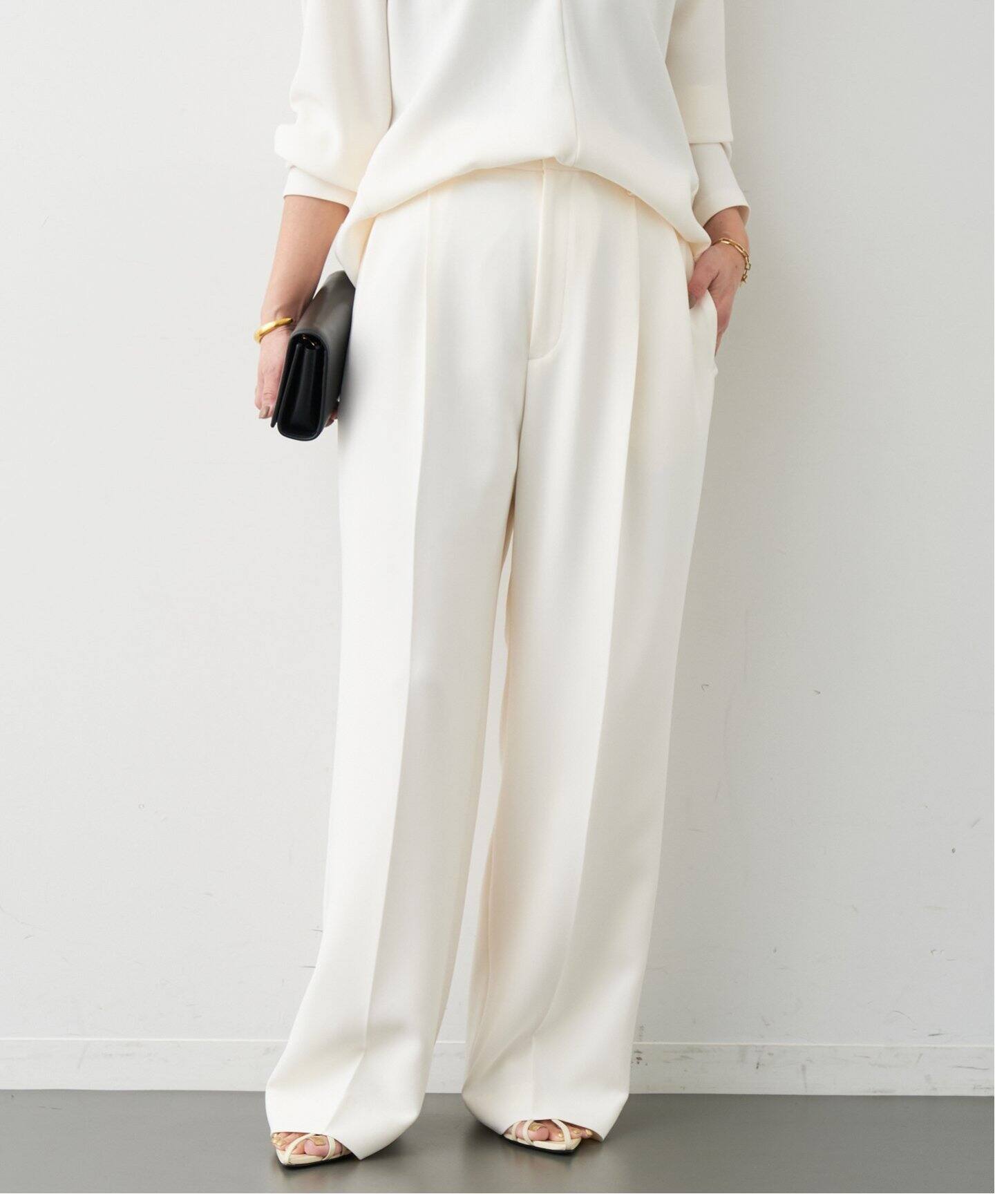 トリアセジョーゼット タックパンツ（スラックス）｜Deuxieme Classe  