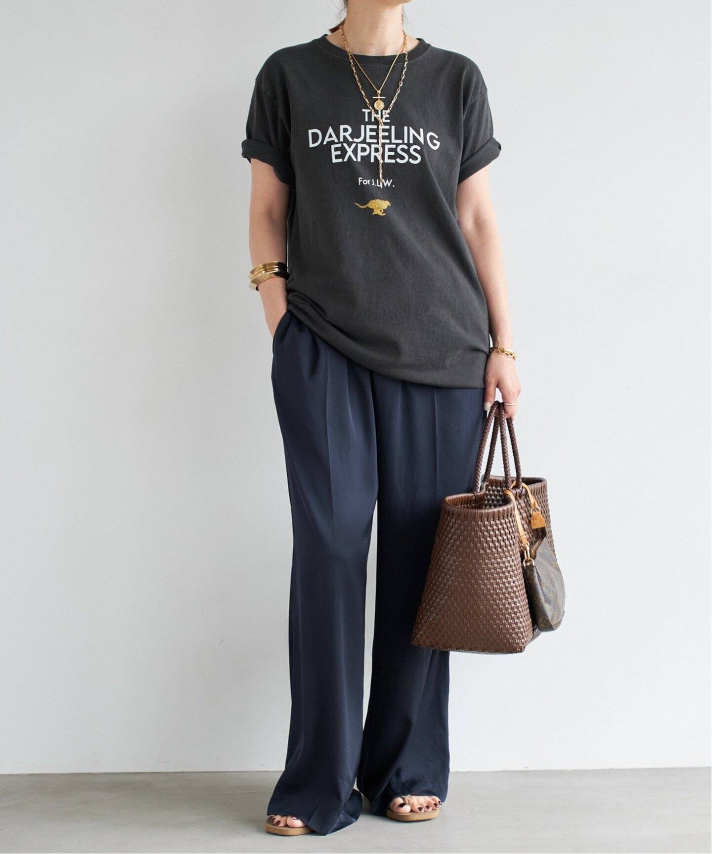 新品✨ドゥーズィエムクラス　 SILK SATIN イージーパンツ　ネイビー 追加 SILK SATIN イージーパンツ（その他パンツ）｜Deuxieme