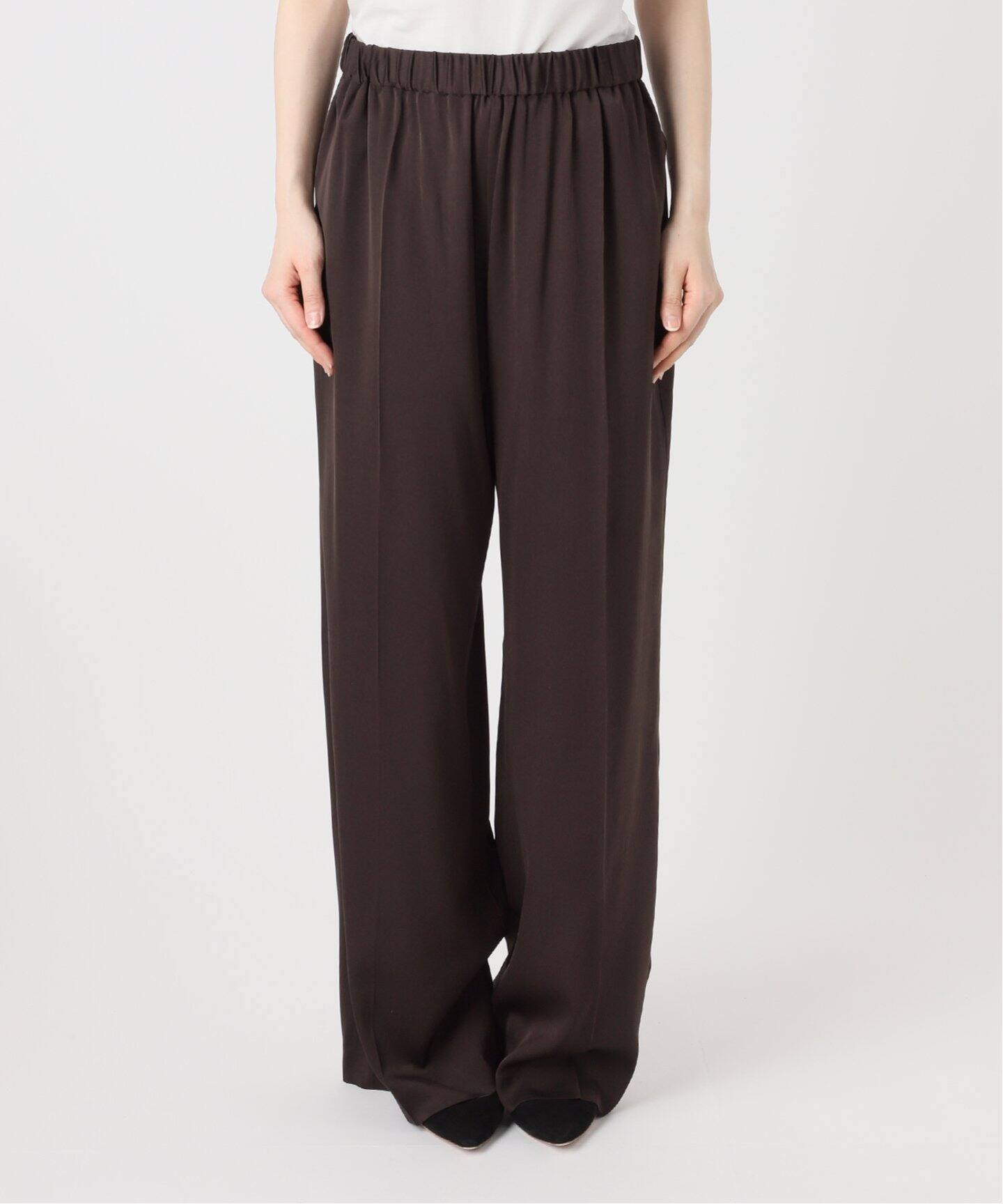 Deuxieme Classe SILK SATIN イージーパンツ　ブラウン Deuxieme Classe（ドゥーズィエムクラス）の「*シルクサテン
