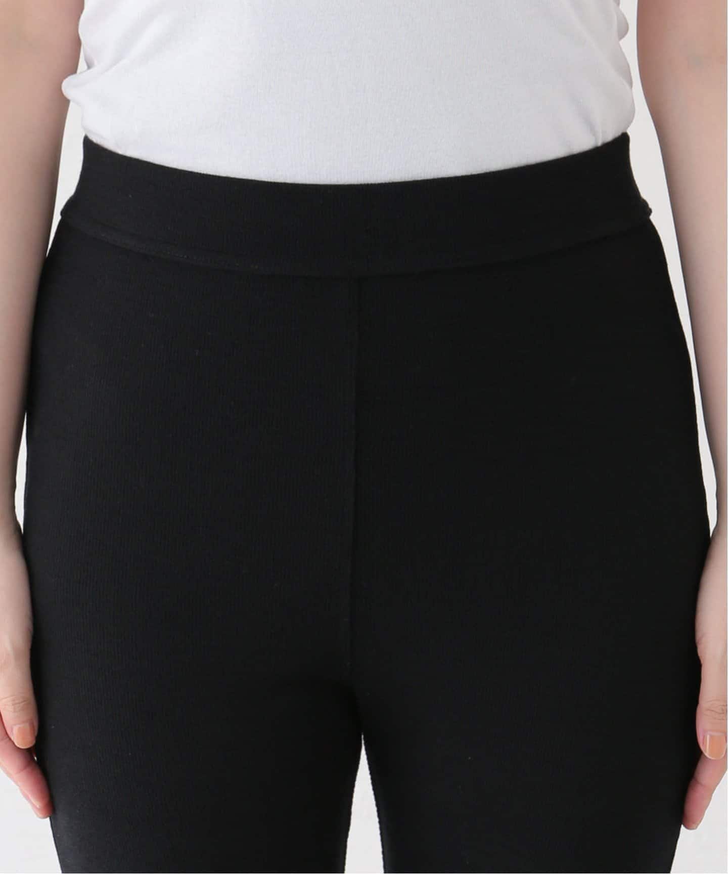 新品タグ付き❣️ OLBIA リブ パンツ antiqua 機能付き 裾リブスリットパンツ パンツ レディース