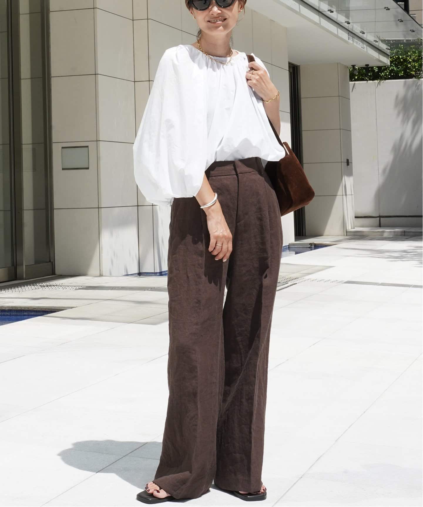 Linen ワイドパンツ（スラックス）｜Deuxieme Classe