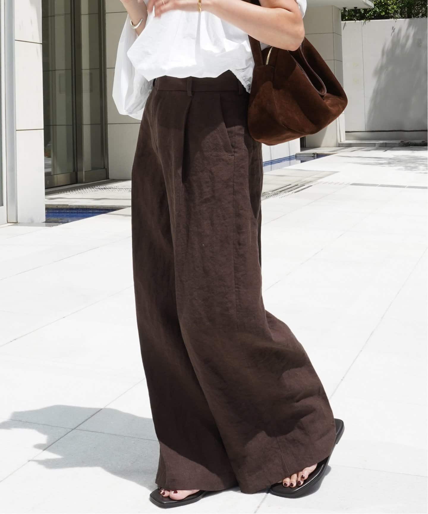 Linen ワイドパンツ（スラックス）｜Deuxieme Classe
