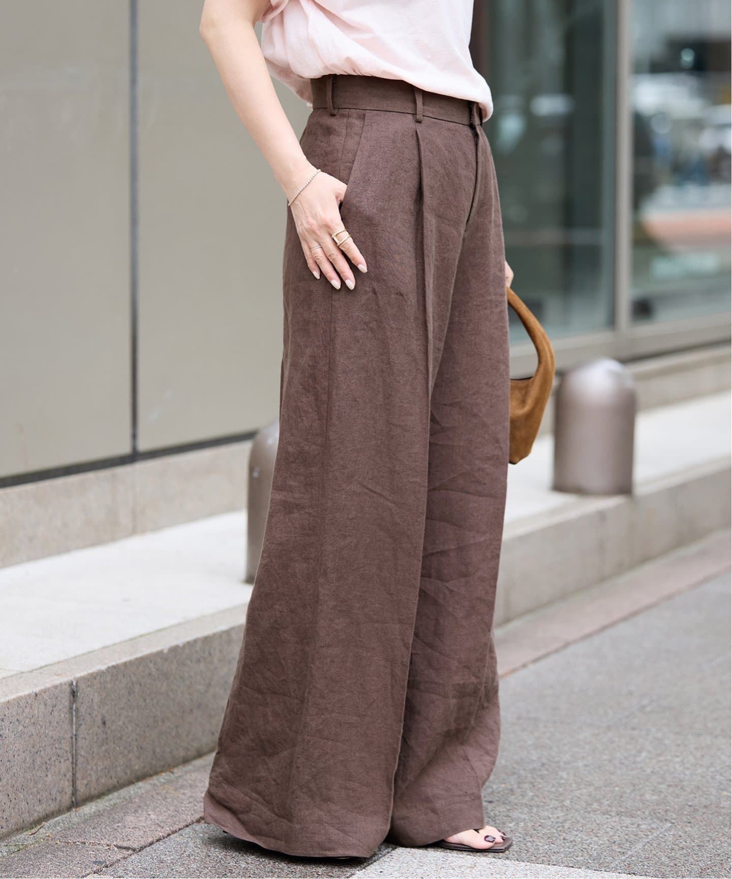 Linen ワイドパンツ（スラックス）｜Deuxieme Classe