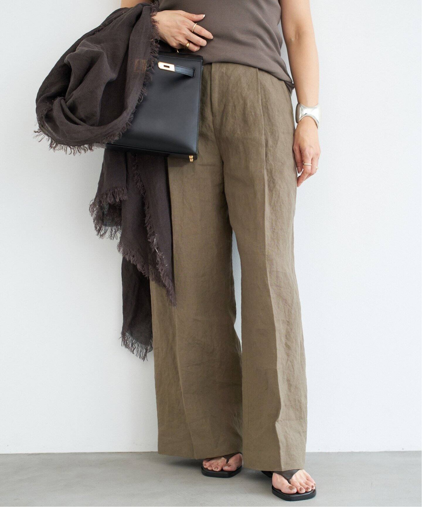 Linen ワイドパンツ（スラックス）｜Deuxieme Classe