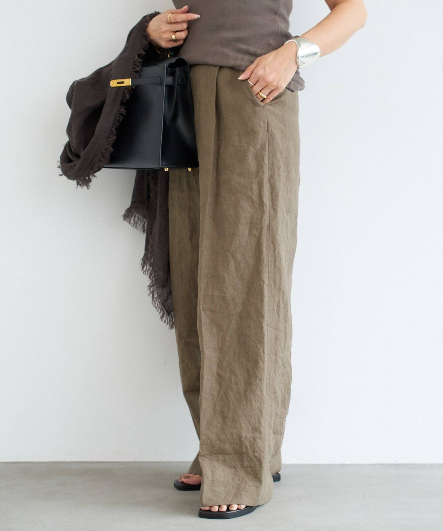 Linen ワイドパンツ（スラックス）｜Deuxieme Classe