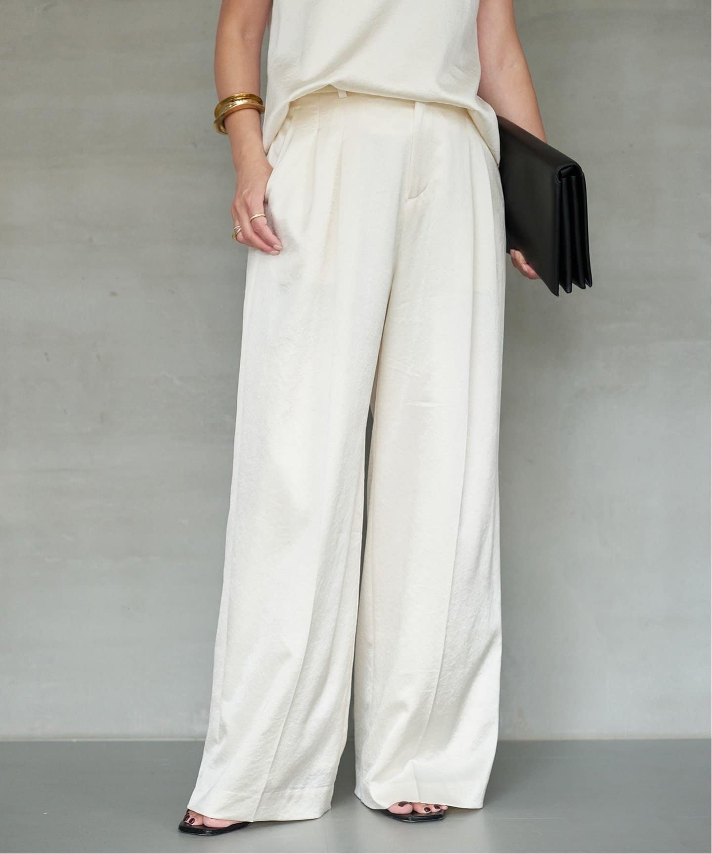 Deuxieme Classe スラックス 茶系(総柄) 0204124N0107 Minimal Satin パンツ（スラックス）｜Deuxieme Classe