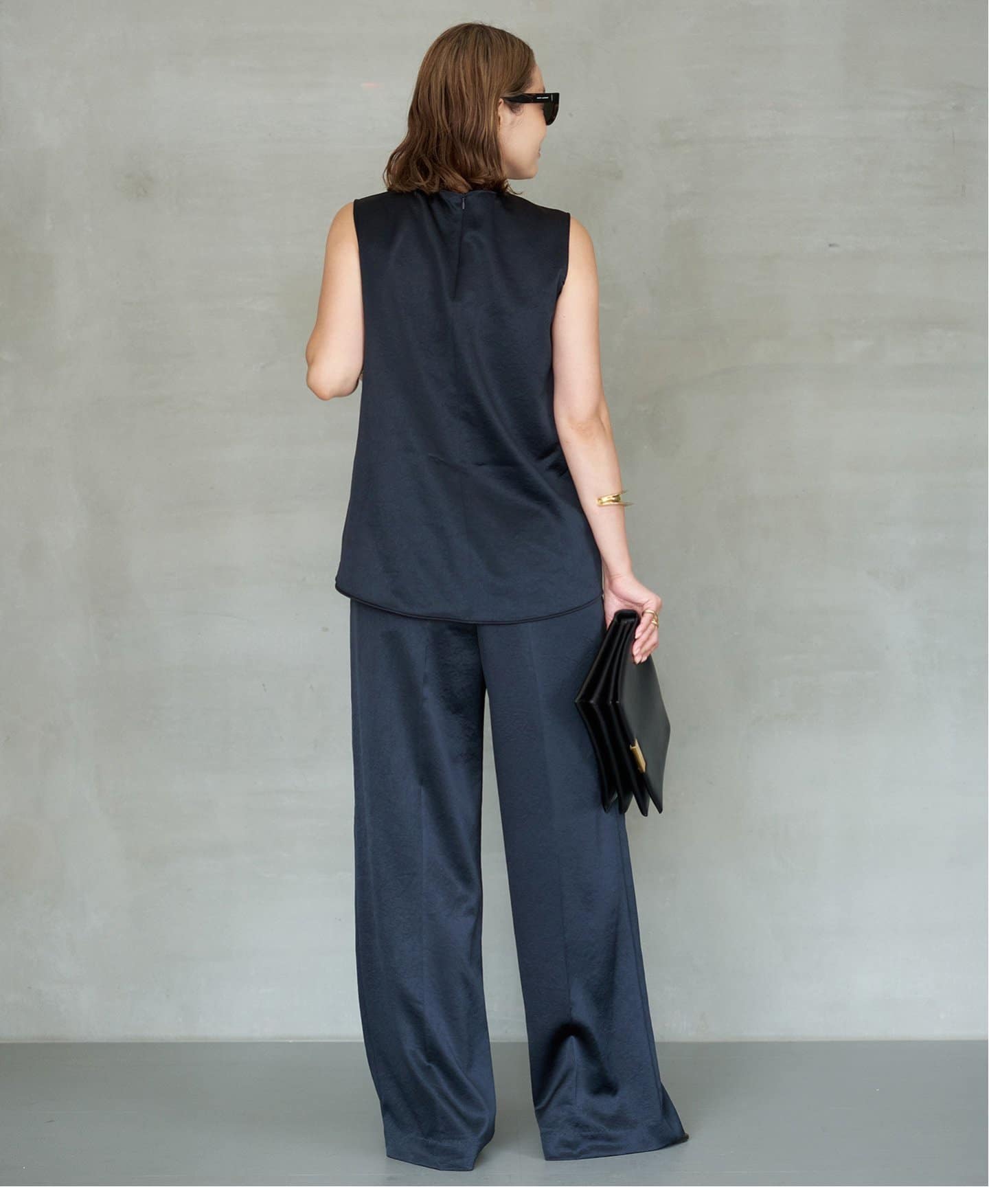 ドゥーズィエムクラス　ミニマルサテンパンツ　ネイビー　未使用品 DEUXIEME CLASSE - 美品 ドゥーズィエムクラス *Minimal Satin