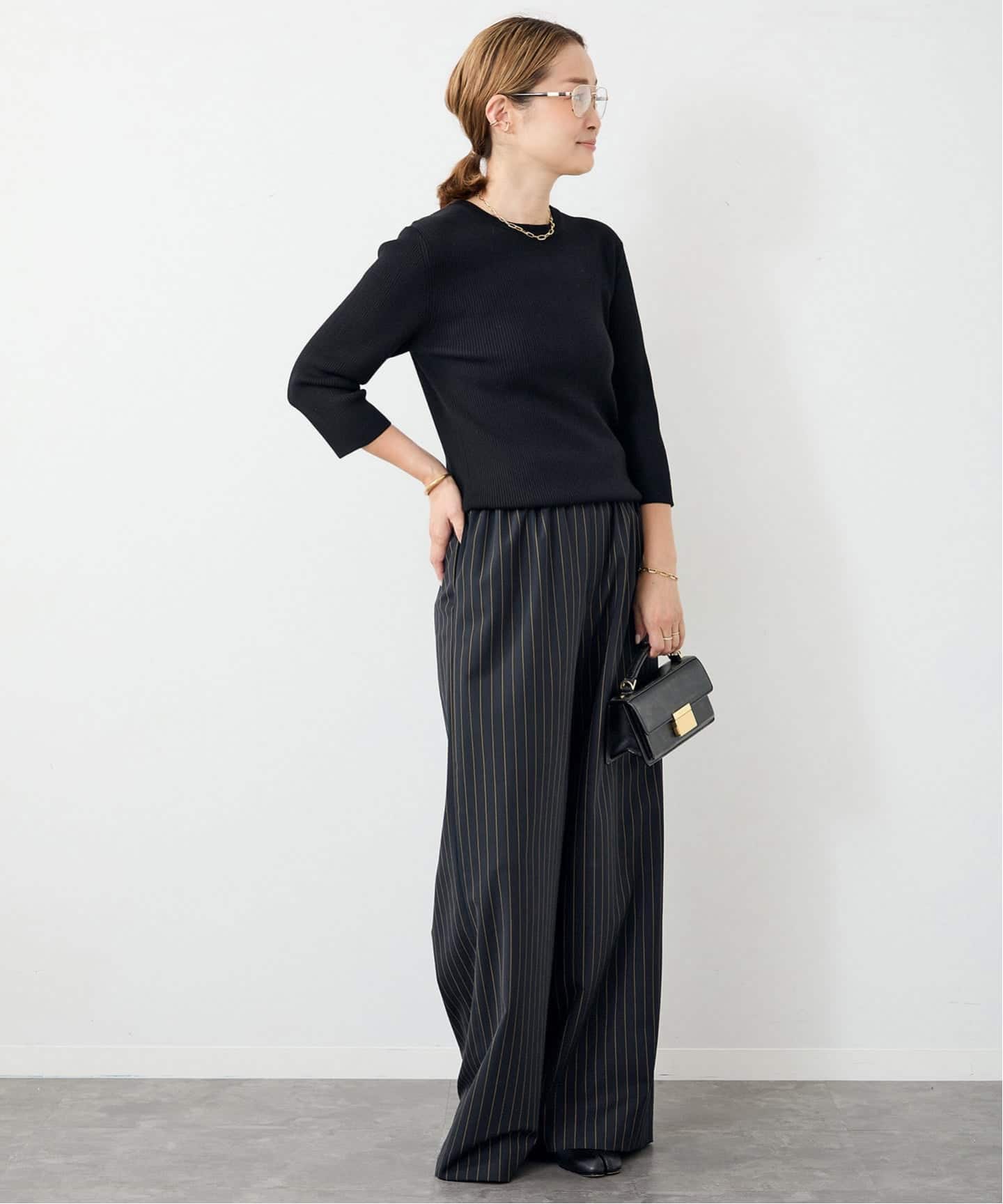 Effortless Wool ストライプパンツ（スラックス）｜Deuxieme Classe