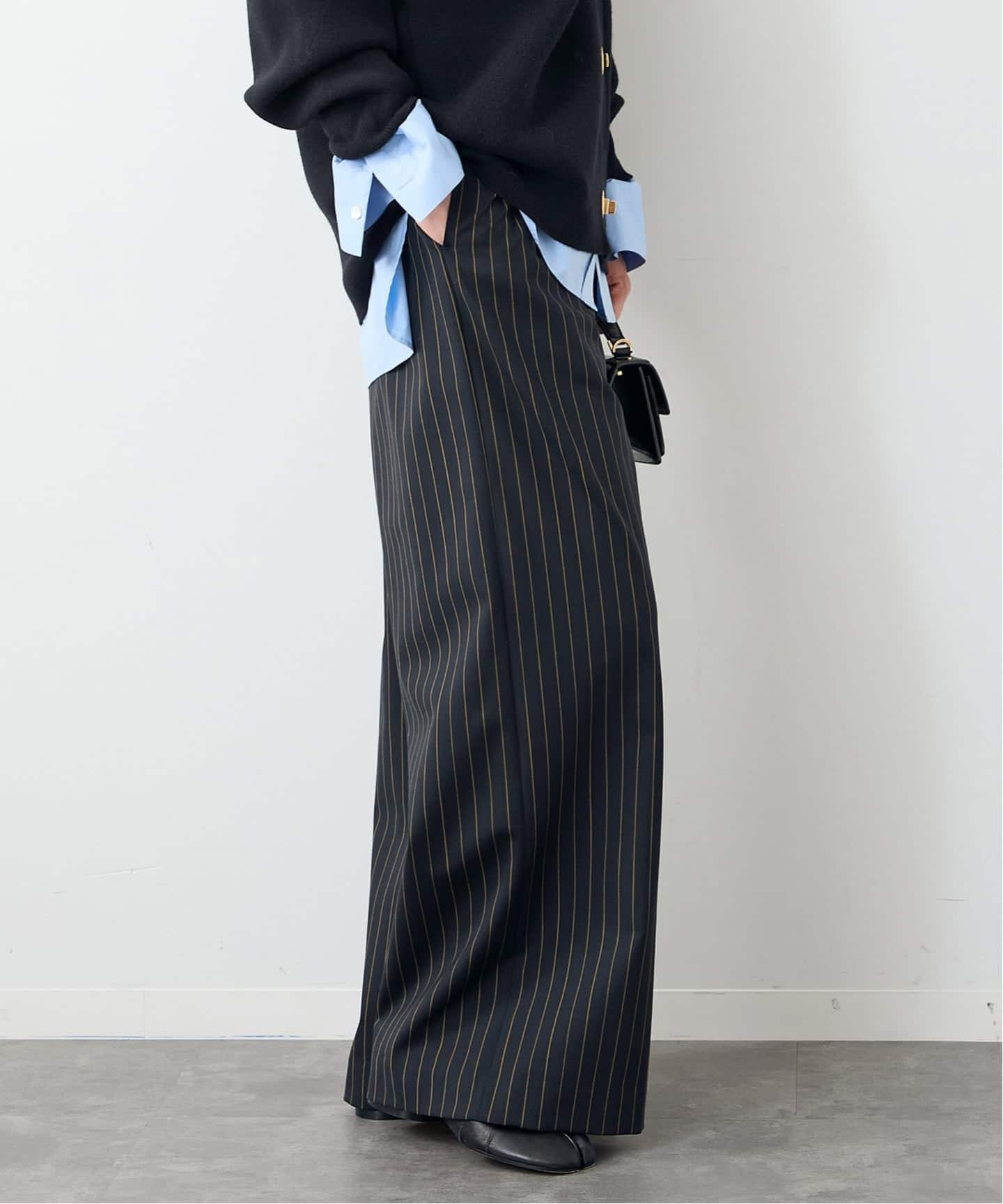 Effortless Wool ストライプパンツ（スラックス）｜Deuxieme Classe