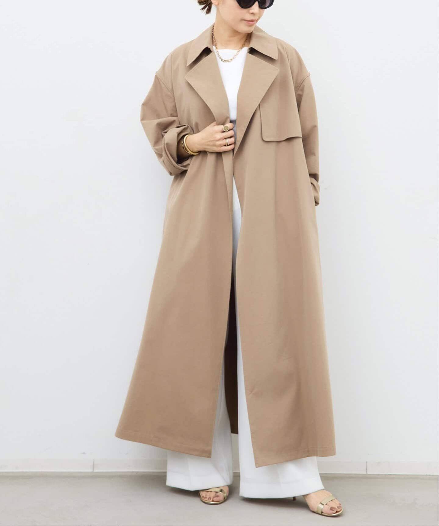 未使用、タグ付品　Deuxieme Classe タックチノワイドパンツ　34S セール】 * 〈手洗い可能〉2タック ワイド チノパンツ ◇ （チノ