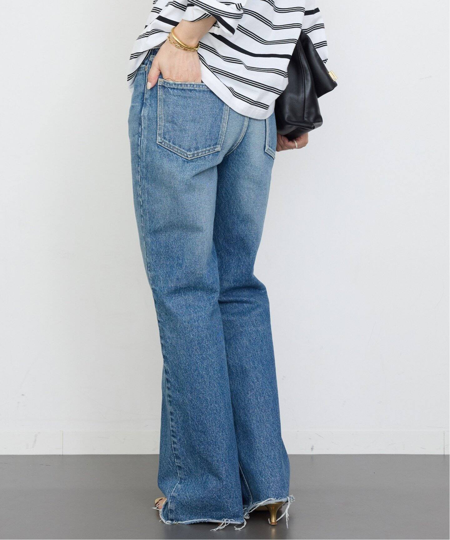 MADISONBLUE / マディソンブルー】HEM CUT FLARE PANTS DENIM（デニム 