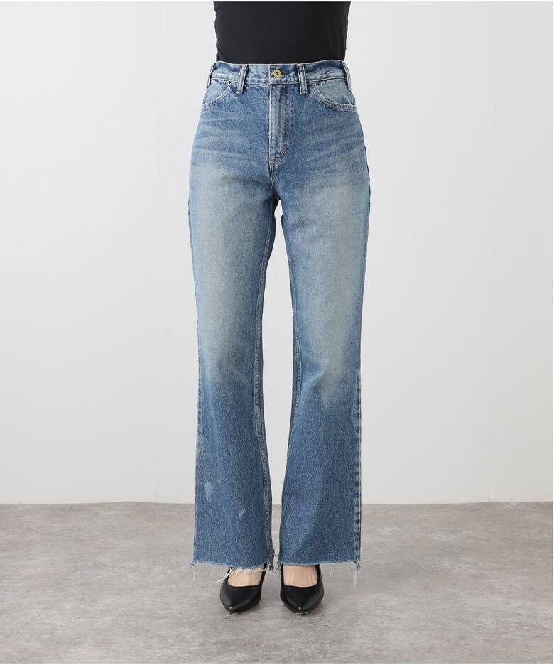 MADISONBLUE / マディソンブルー】HEM CUT FLARE PANTS DENIM（デニム 