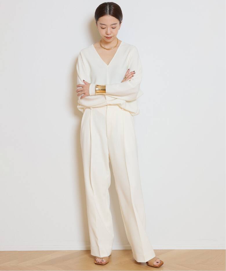 トリアセジョーゼット タックパンツ（スラックス）｜MUSE de Deuxieme 